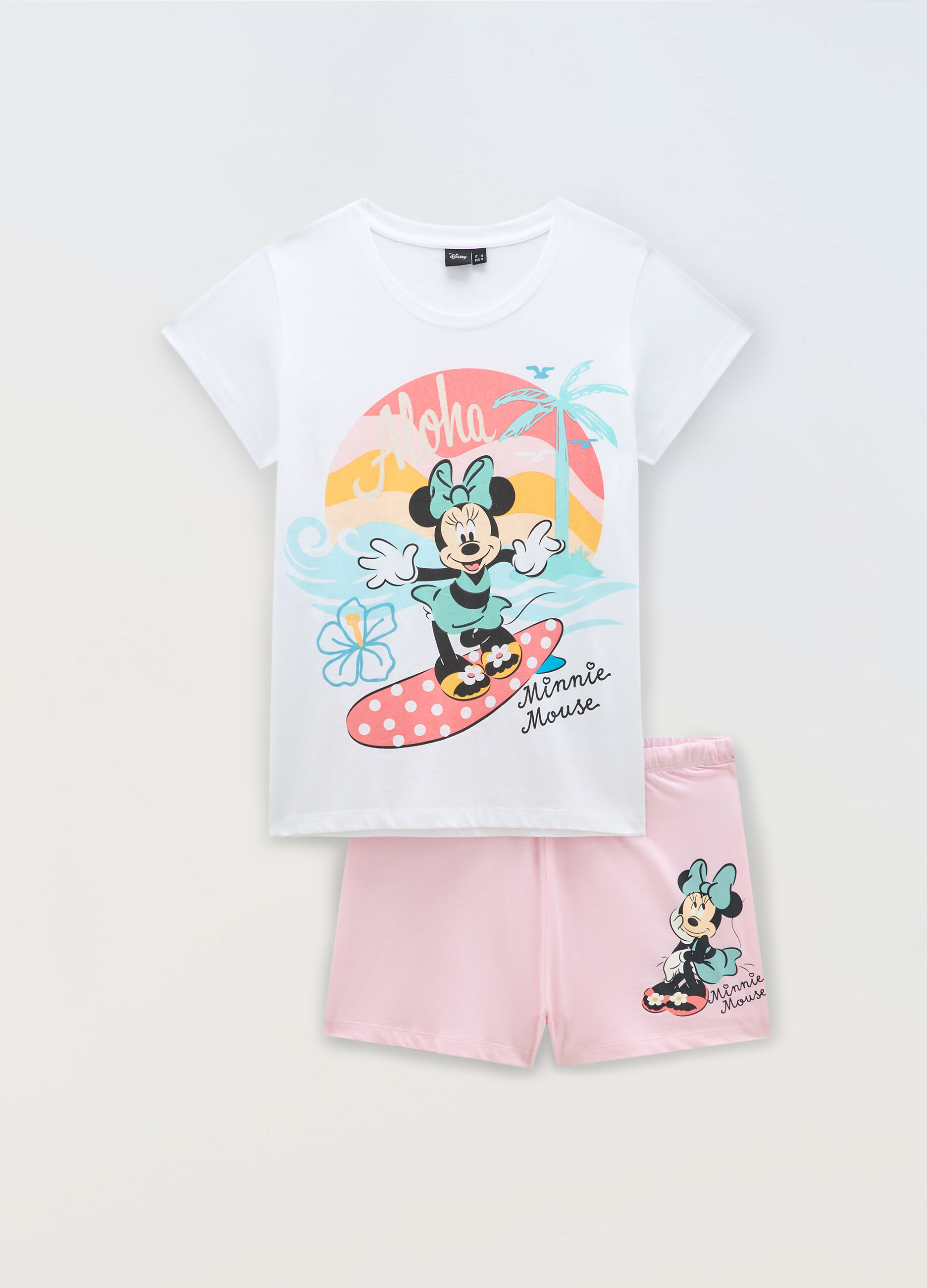 Set pigiama corto in puro cotone donna