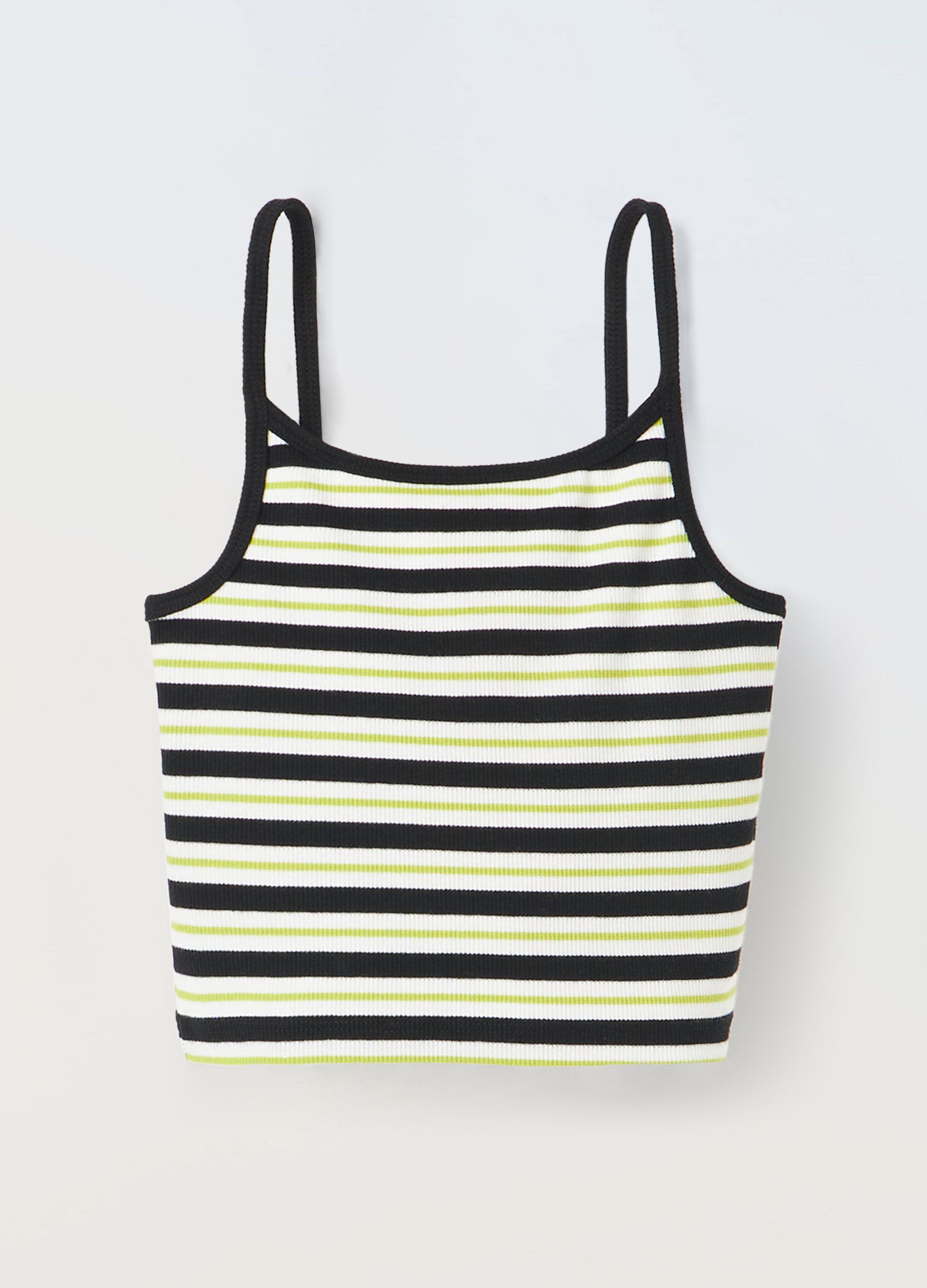Top in costina di cotone stretch ragazza