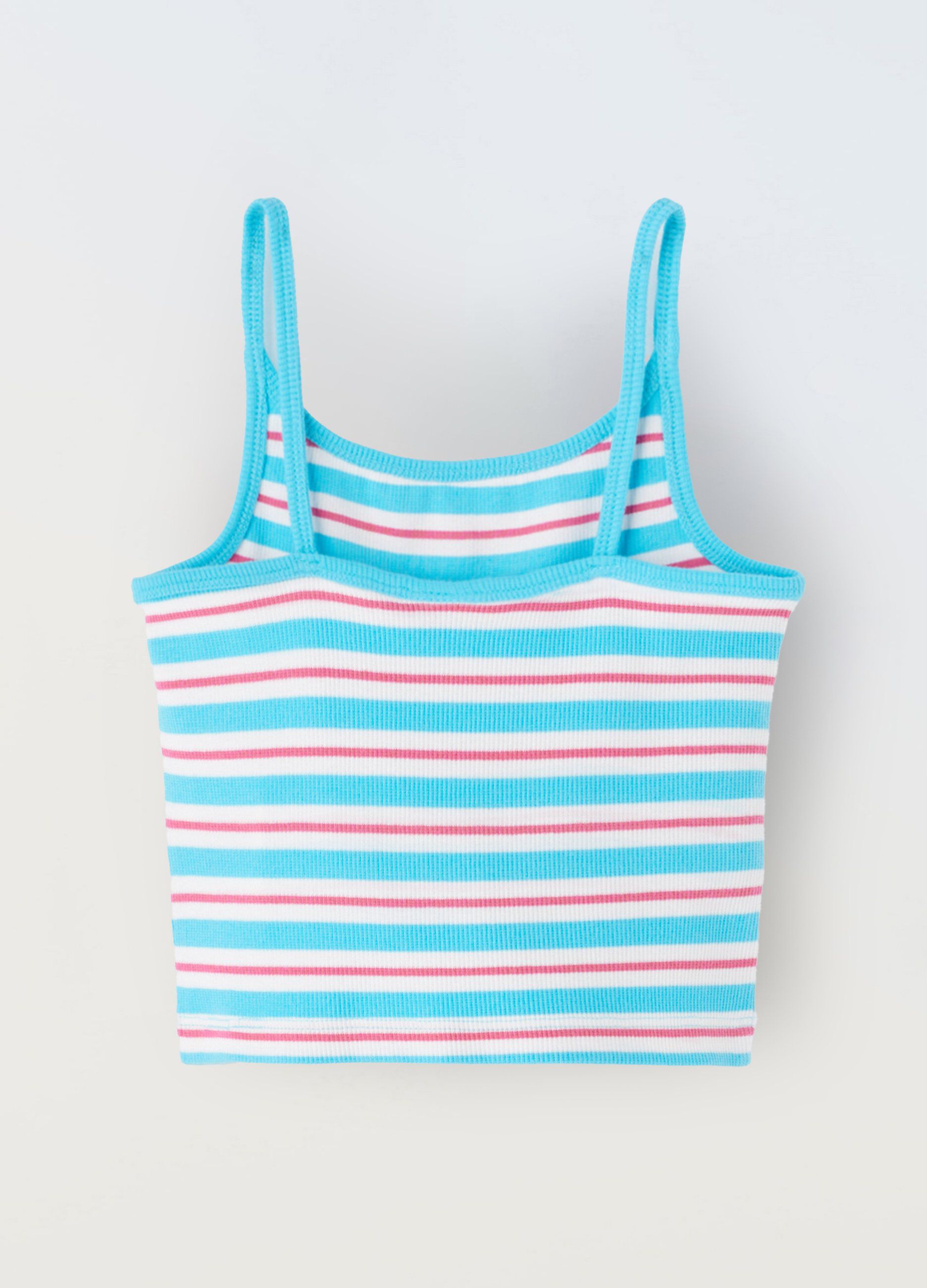 Top in costina di cotone stretch ragazza