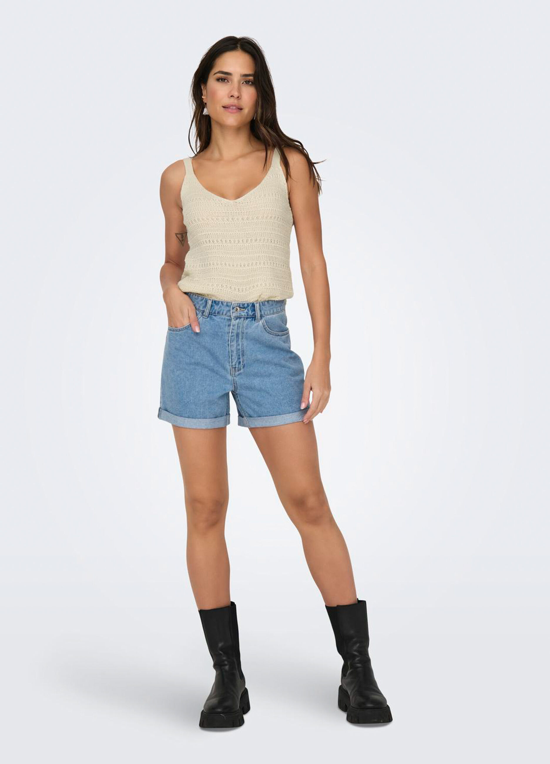 Top tricot in puro cotone donna
