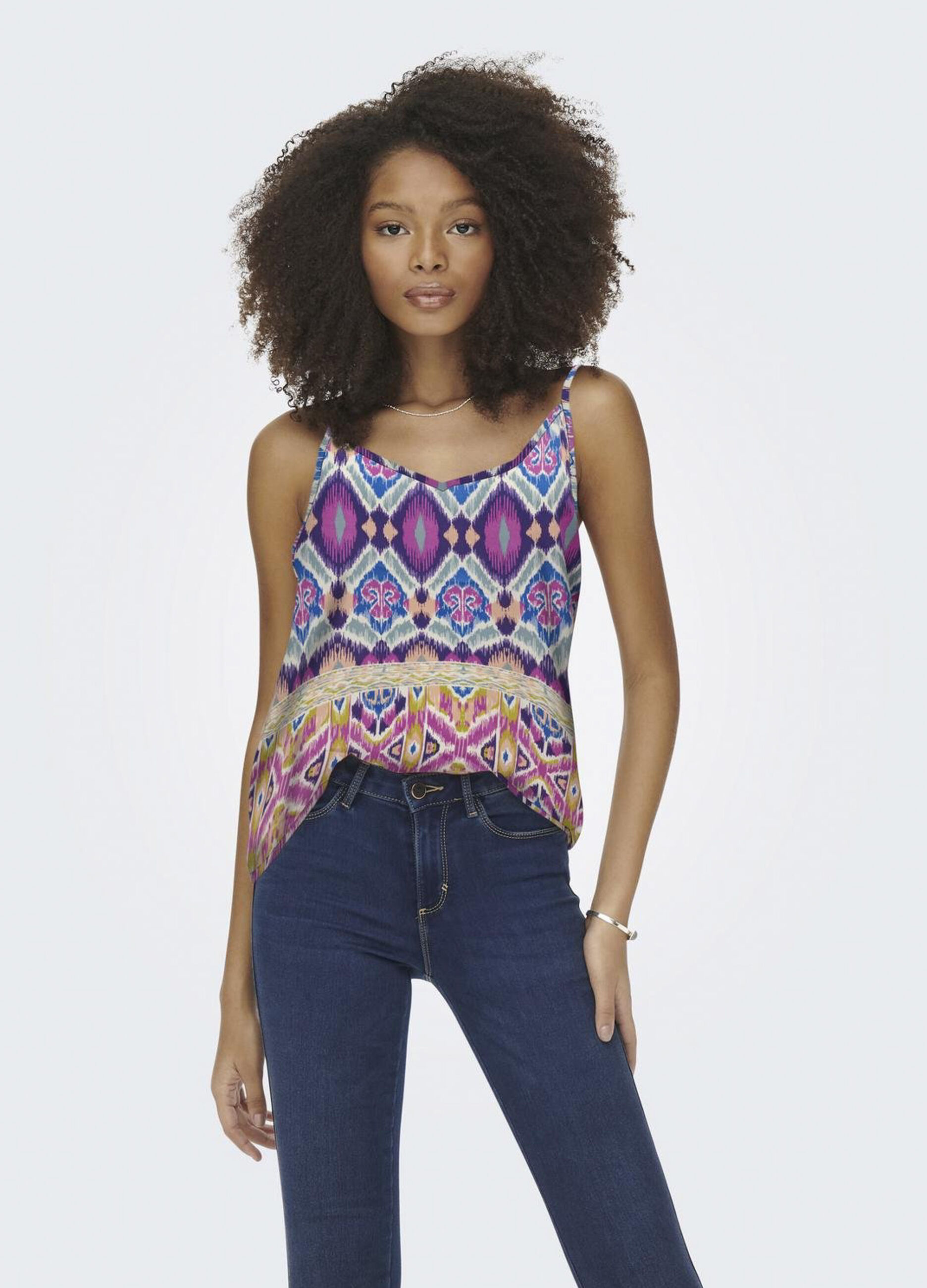Top con stampa multicolor donna