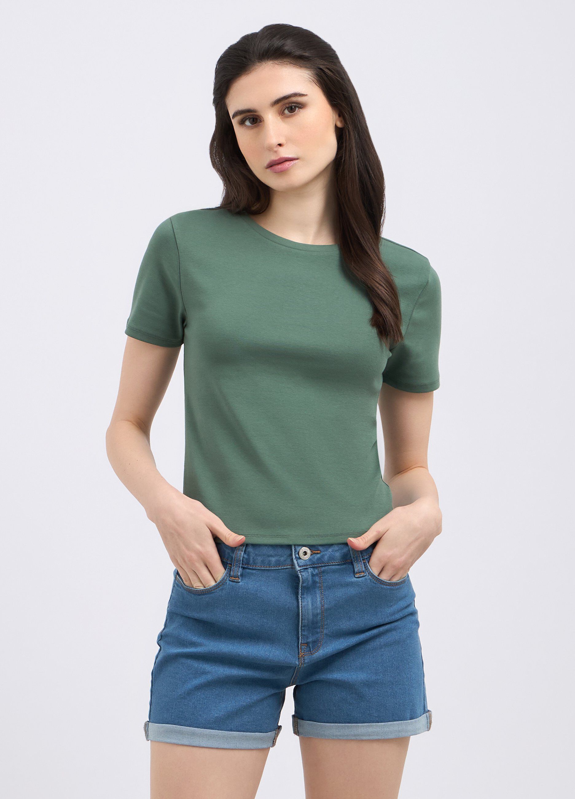 T-shirt in cotone stretch donna