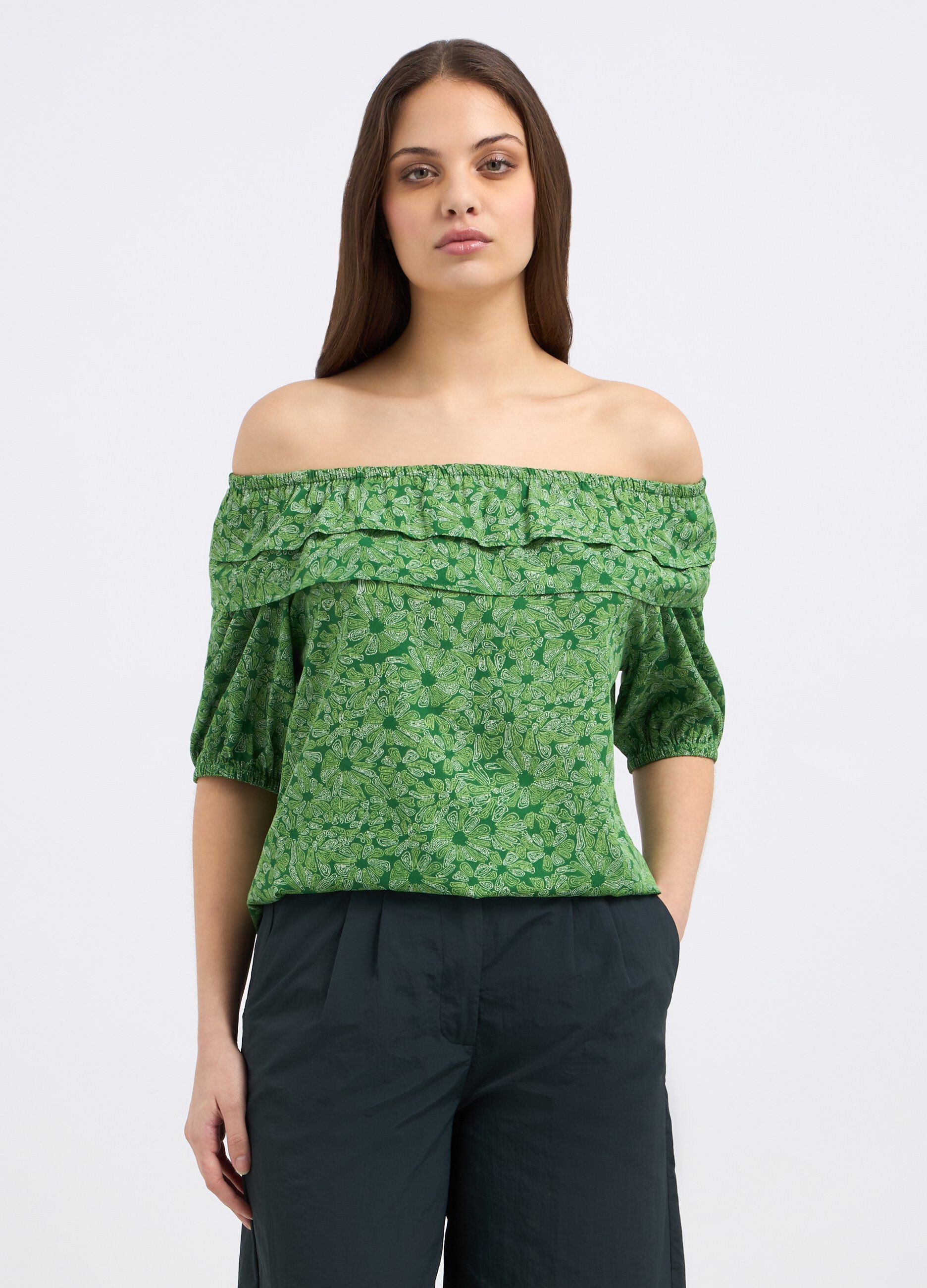 Blusa con scollo a barchetta donna