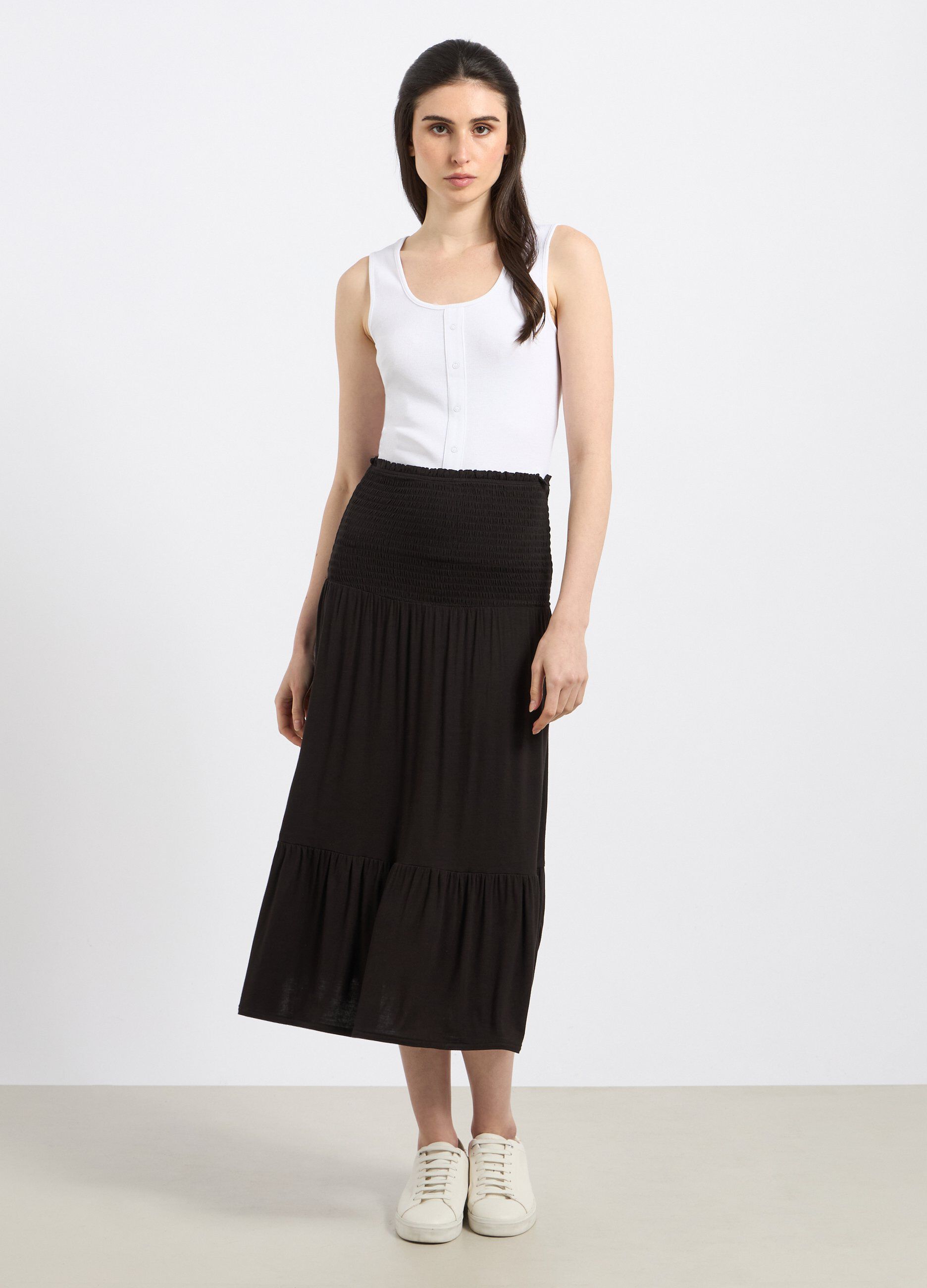 Gonna lunga in viscosa stretch donna