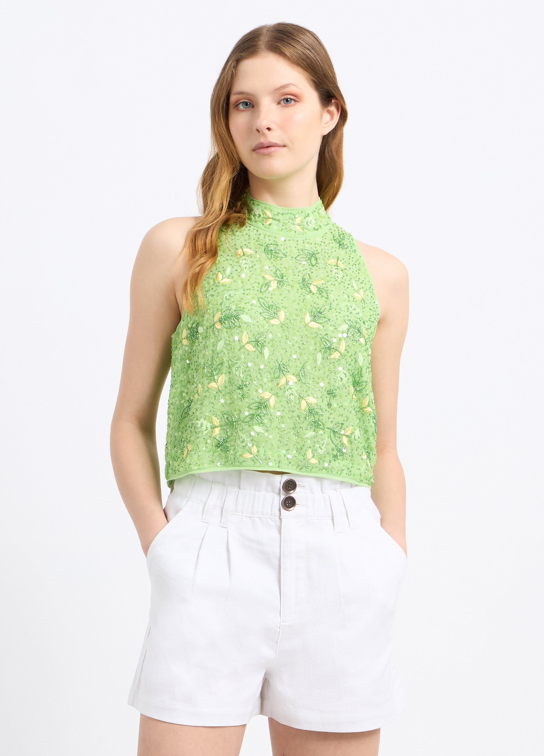 Top con paillettes donna