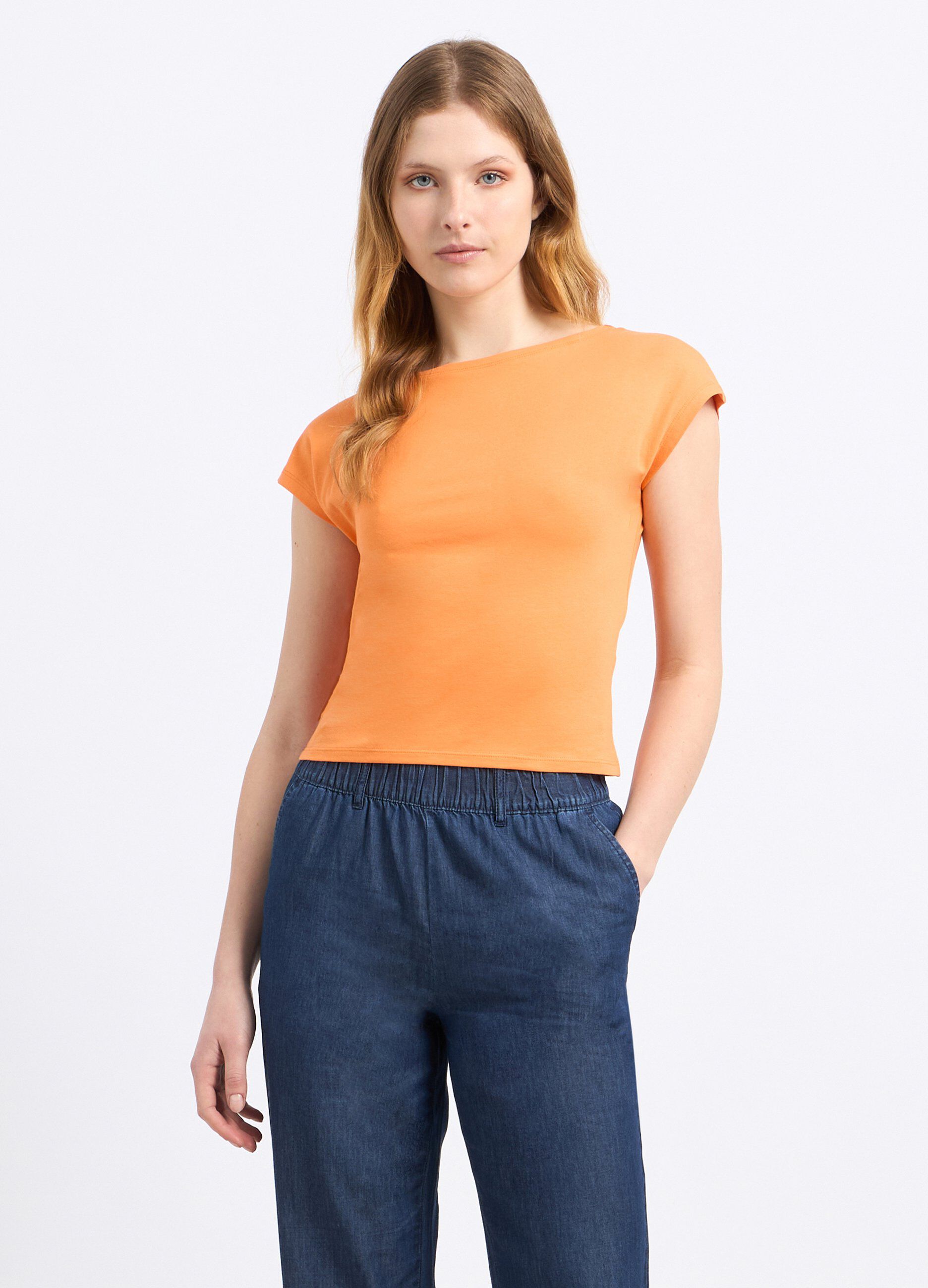 Top in cotone stretch donna