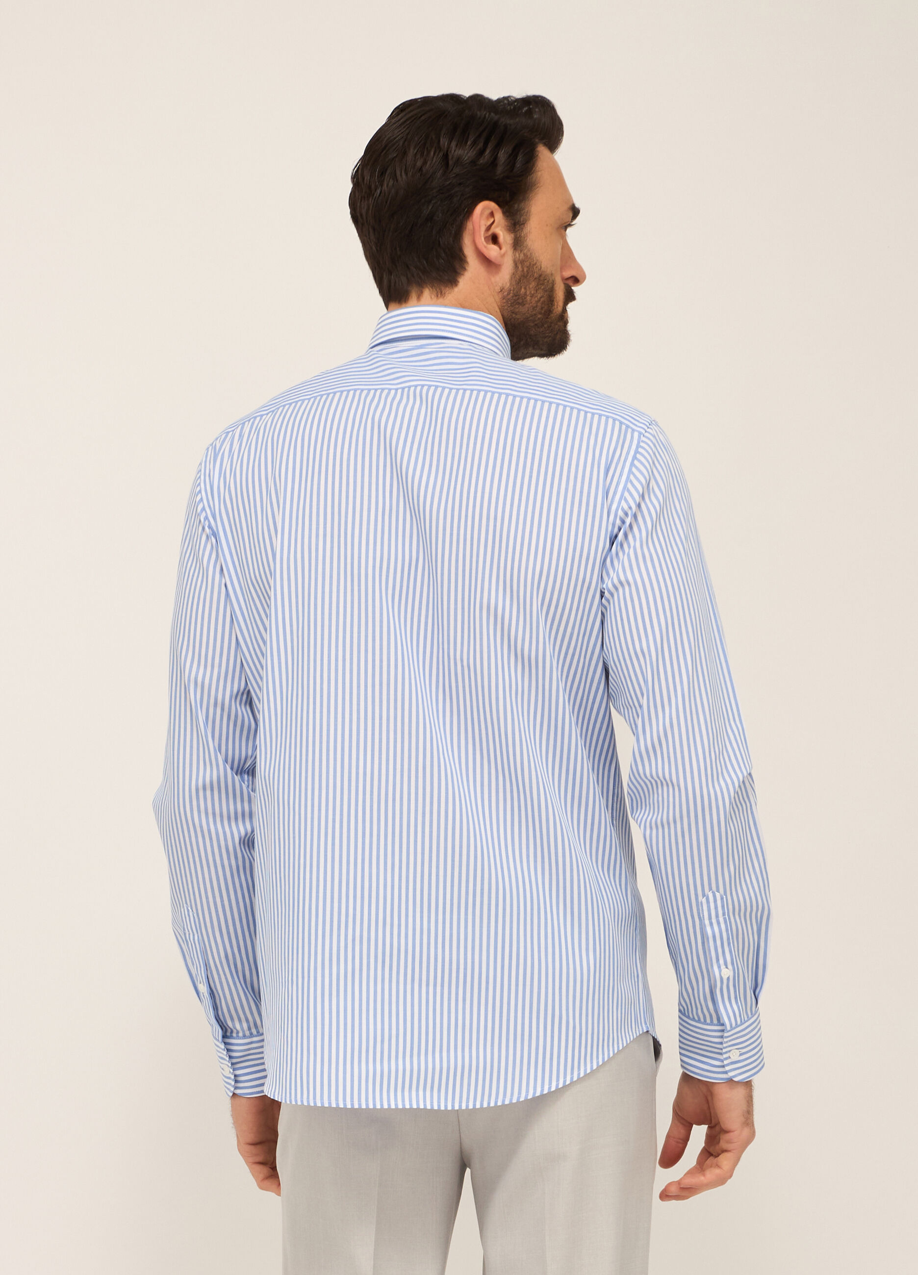 Camicia regular fit in misto cotone a righe 3 Camicia regular fit in misto cotone a righe
