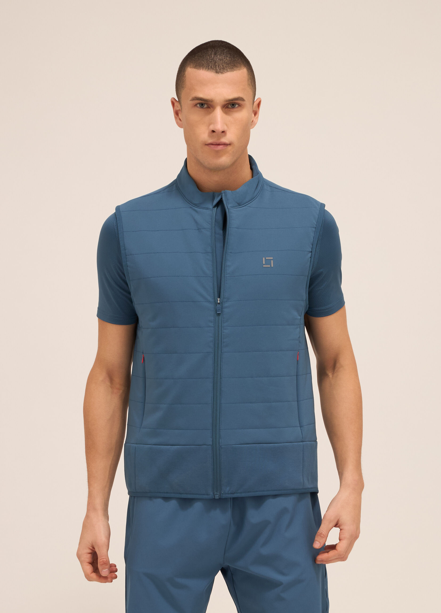 Gilet imbottito con zip uomo