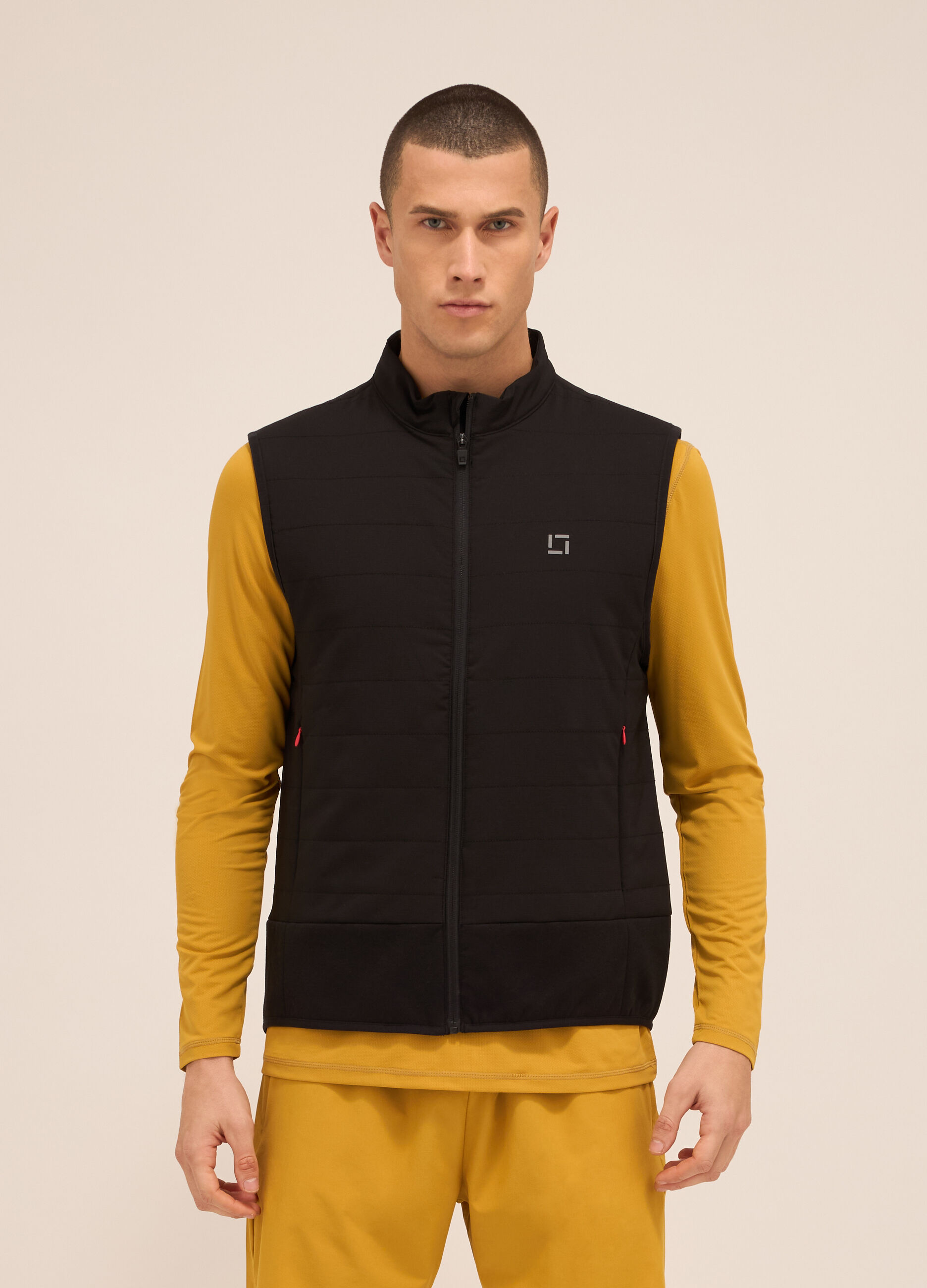 Gilet imbottito con zip uomo