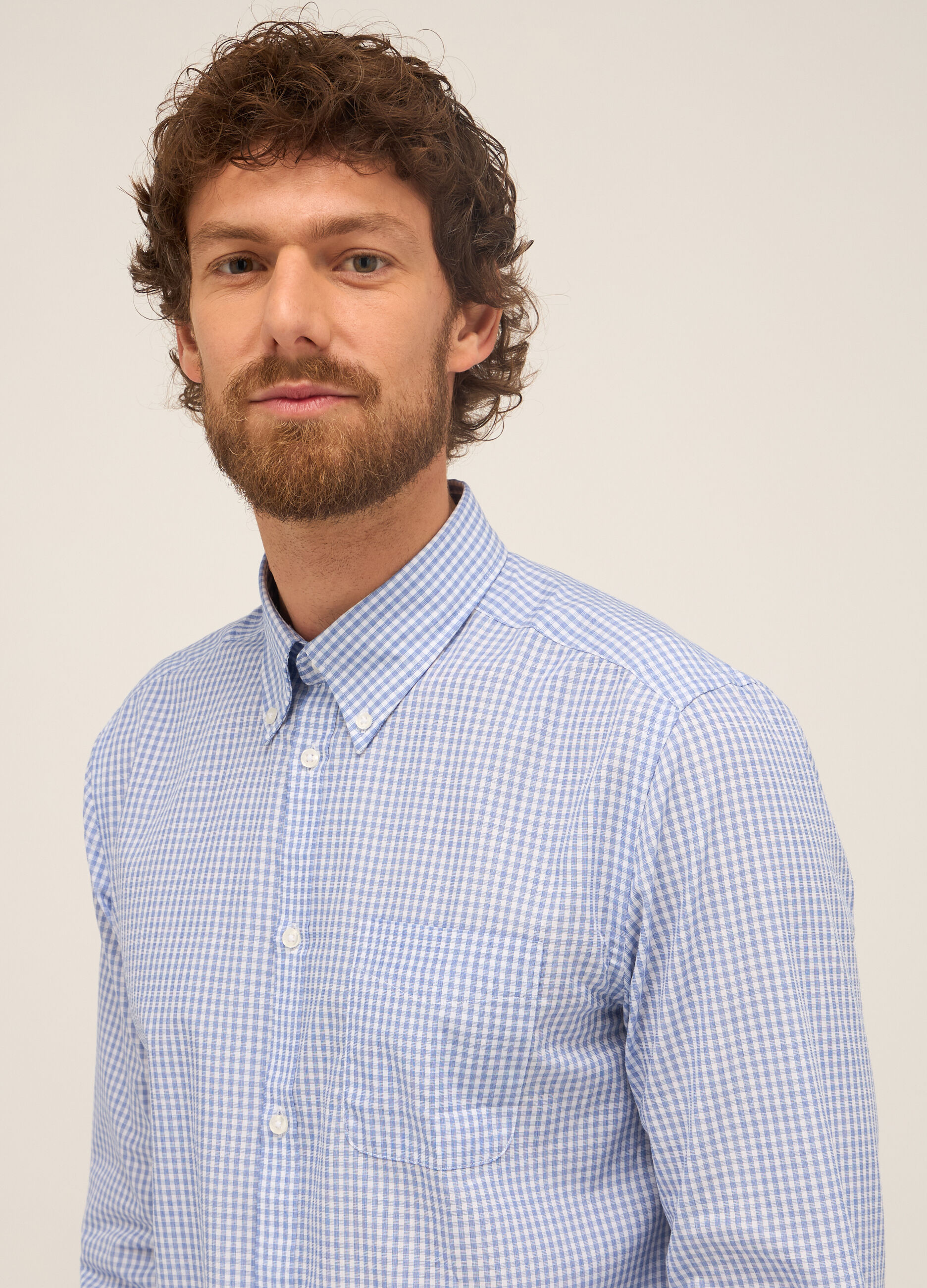 Camicia regular fit button-down in misto cotone uomo 4 Camicia regular fit button-down in misto cotone uomo