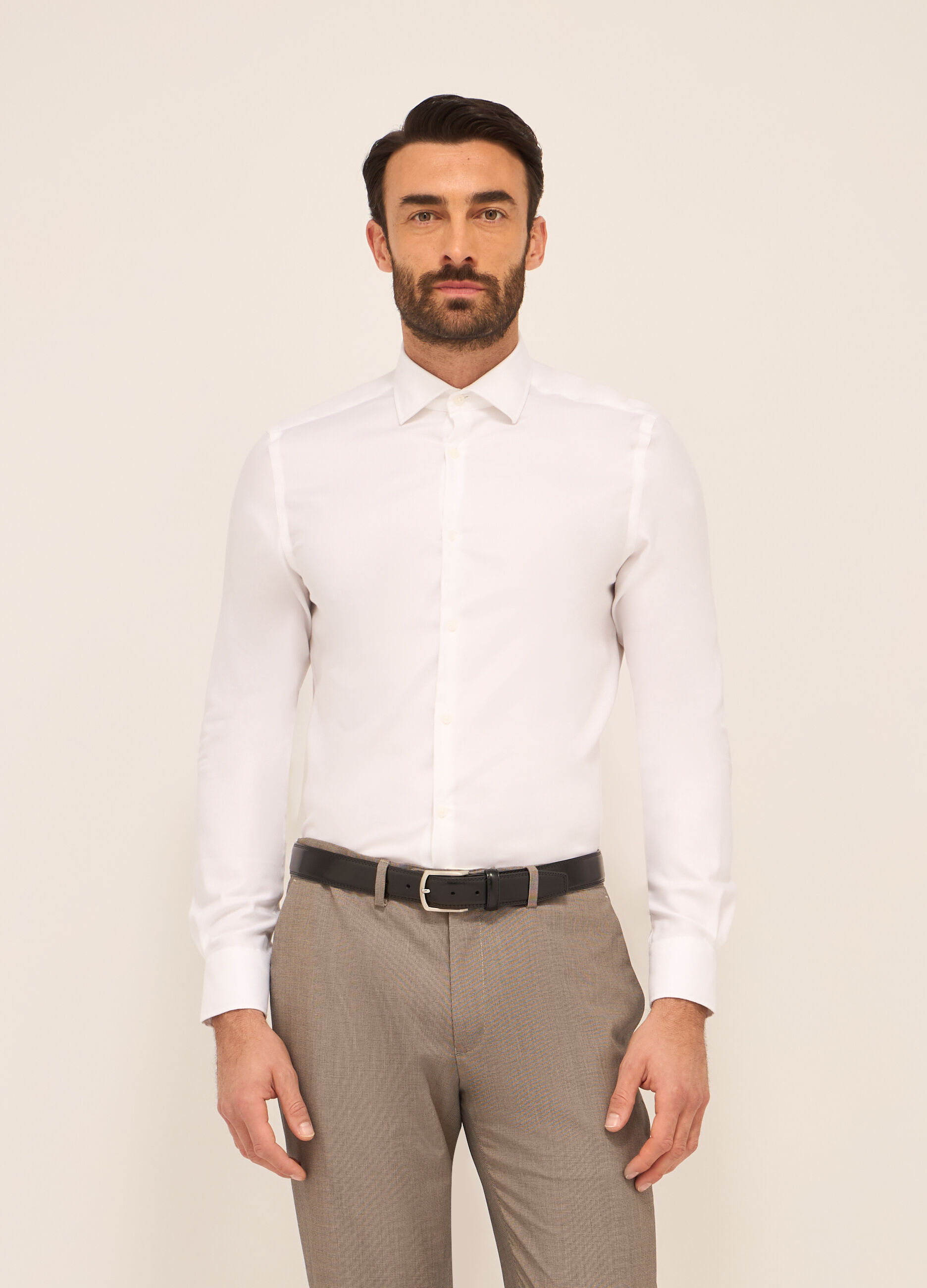 Camicia slim fit in puro cotone uomo