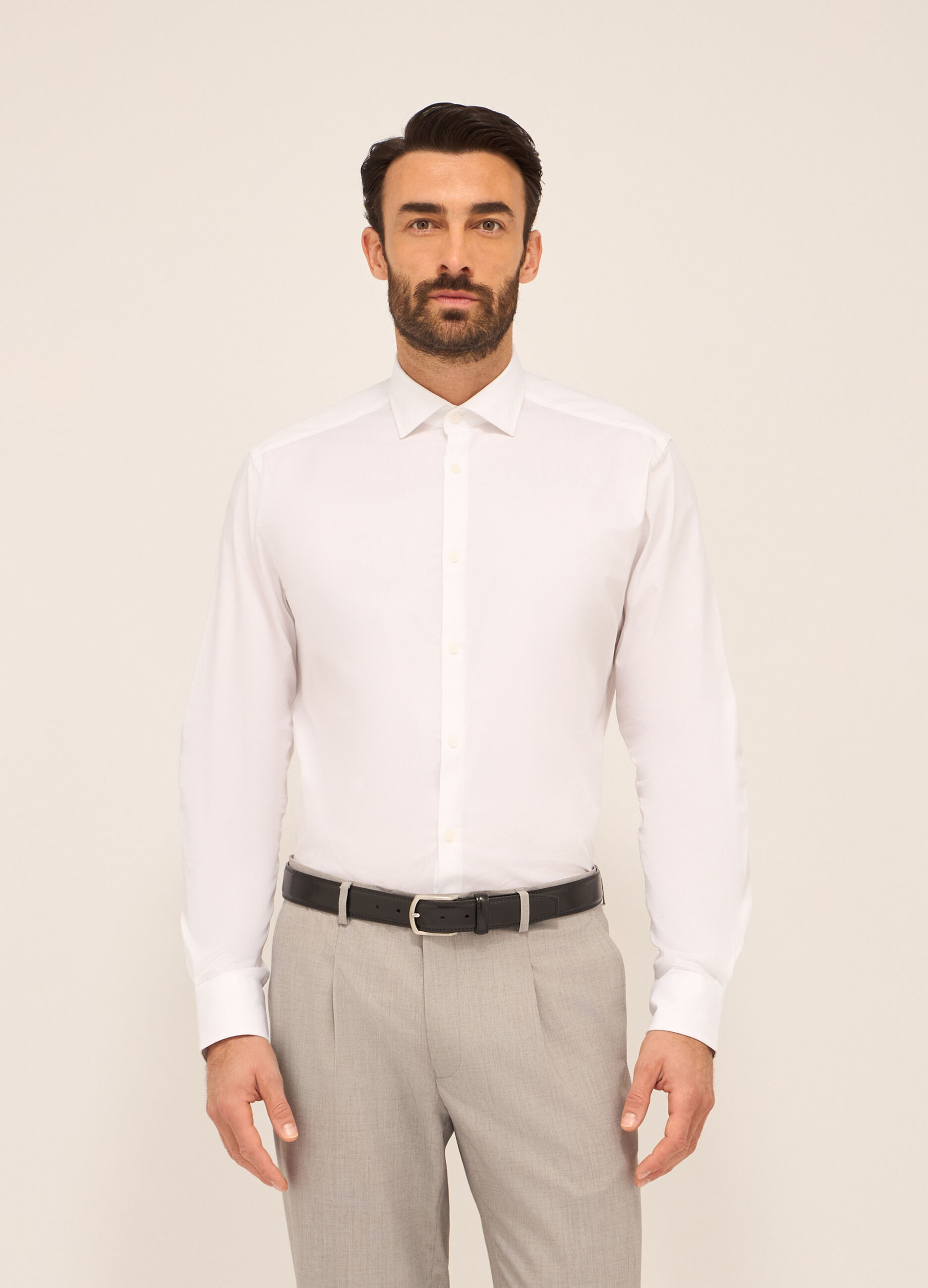 Camicia regular fit in cotone stretch uomo