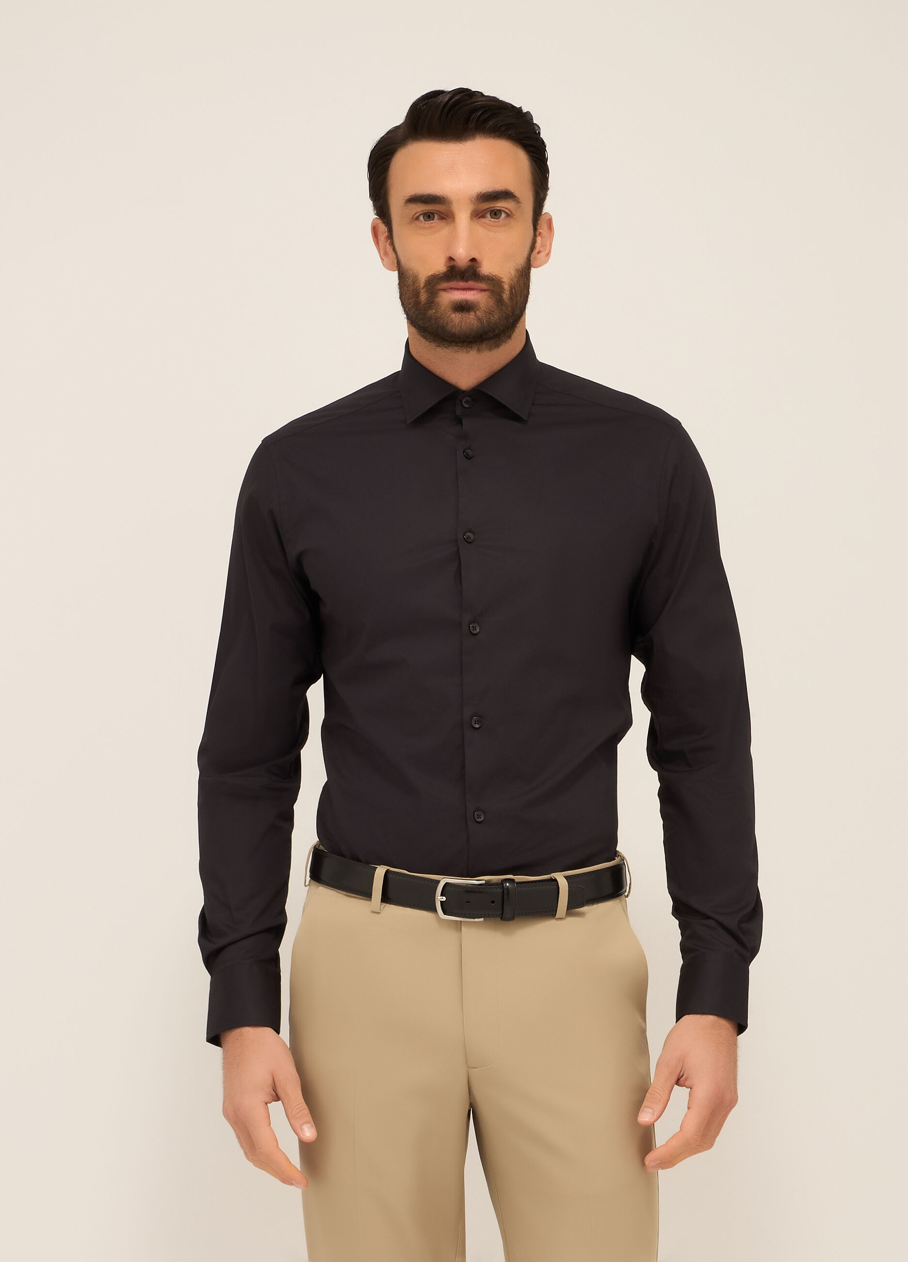 Camicia slim fit in cotone stretch uomo