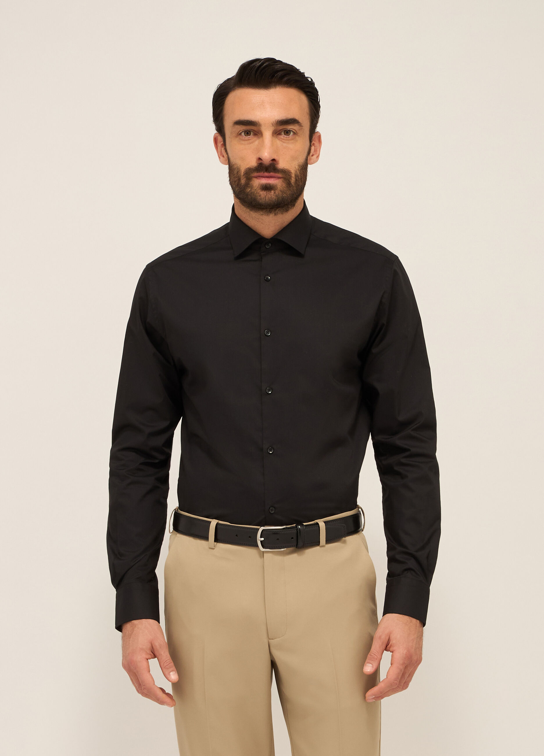 Camicia regular fit in misto cotone uomo
