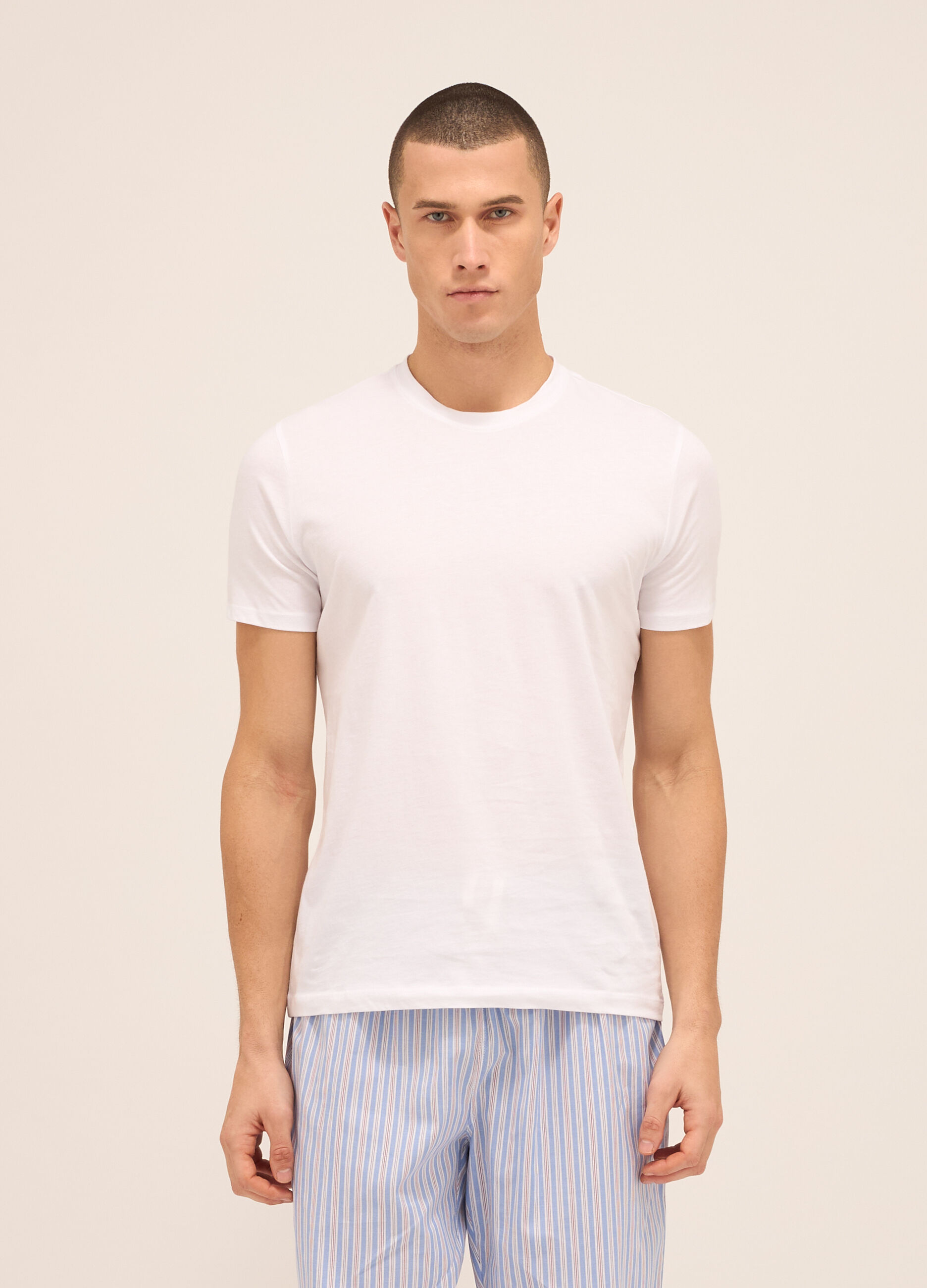 T-shirt girocollo in puro cotone uomo