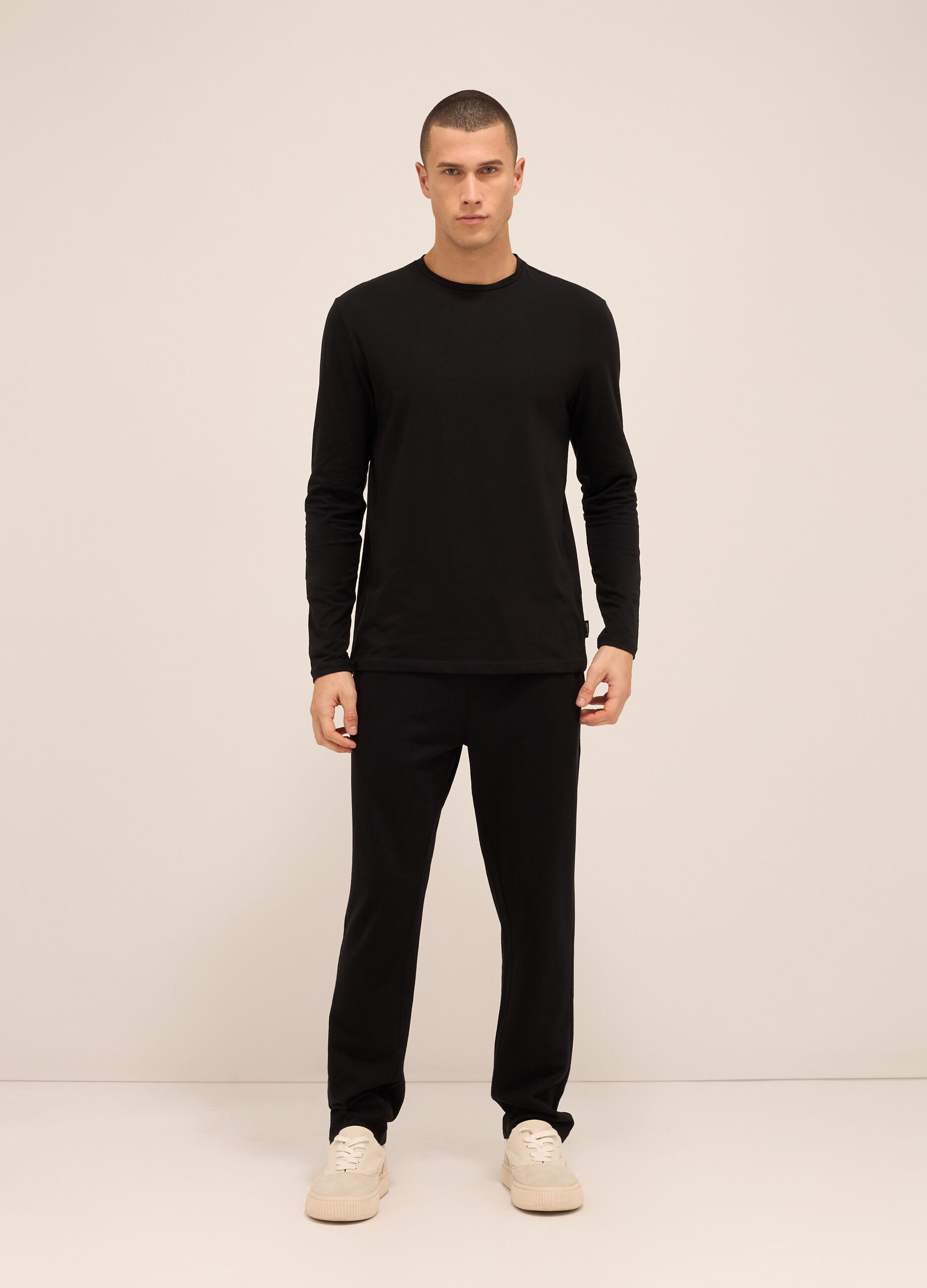 Jogger con coulisse in puro cotone uomo