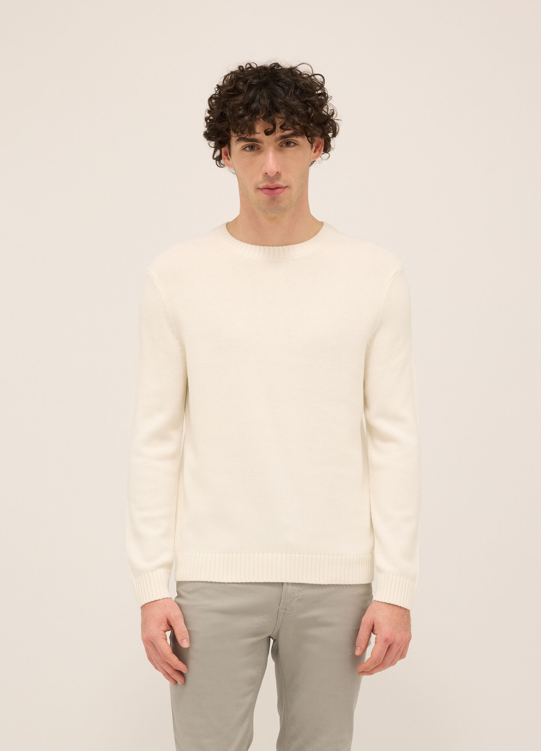 Maglione girocollo in misto cotone uomo