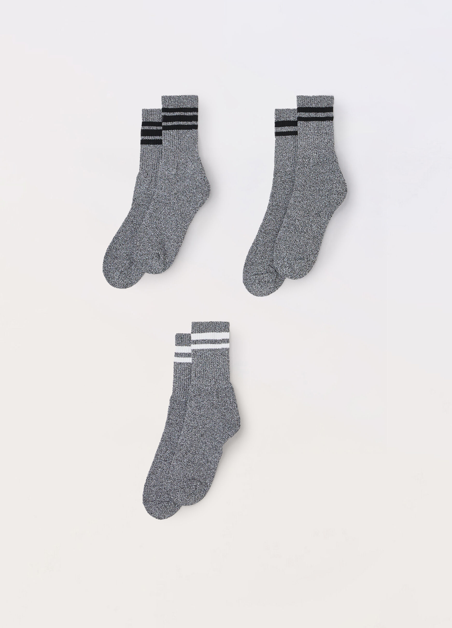 3 pack calze corte sportive con righe a contrasto uomo