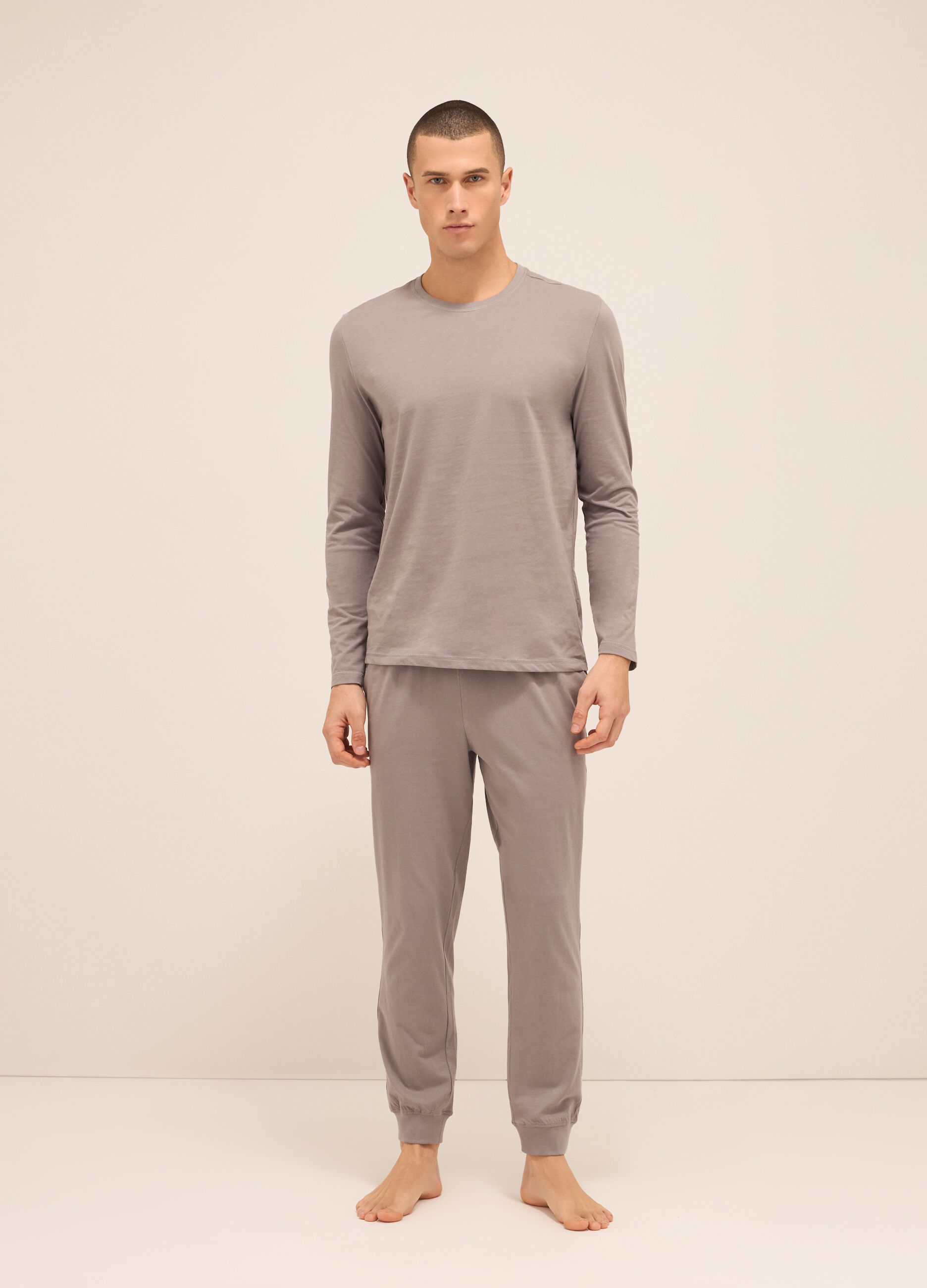 Pantaloni del pigiama in cotone con coulisse uomo