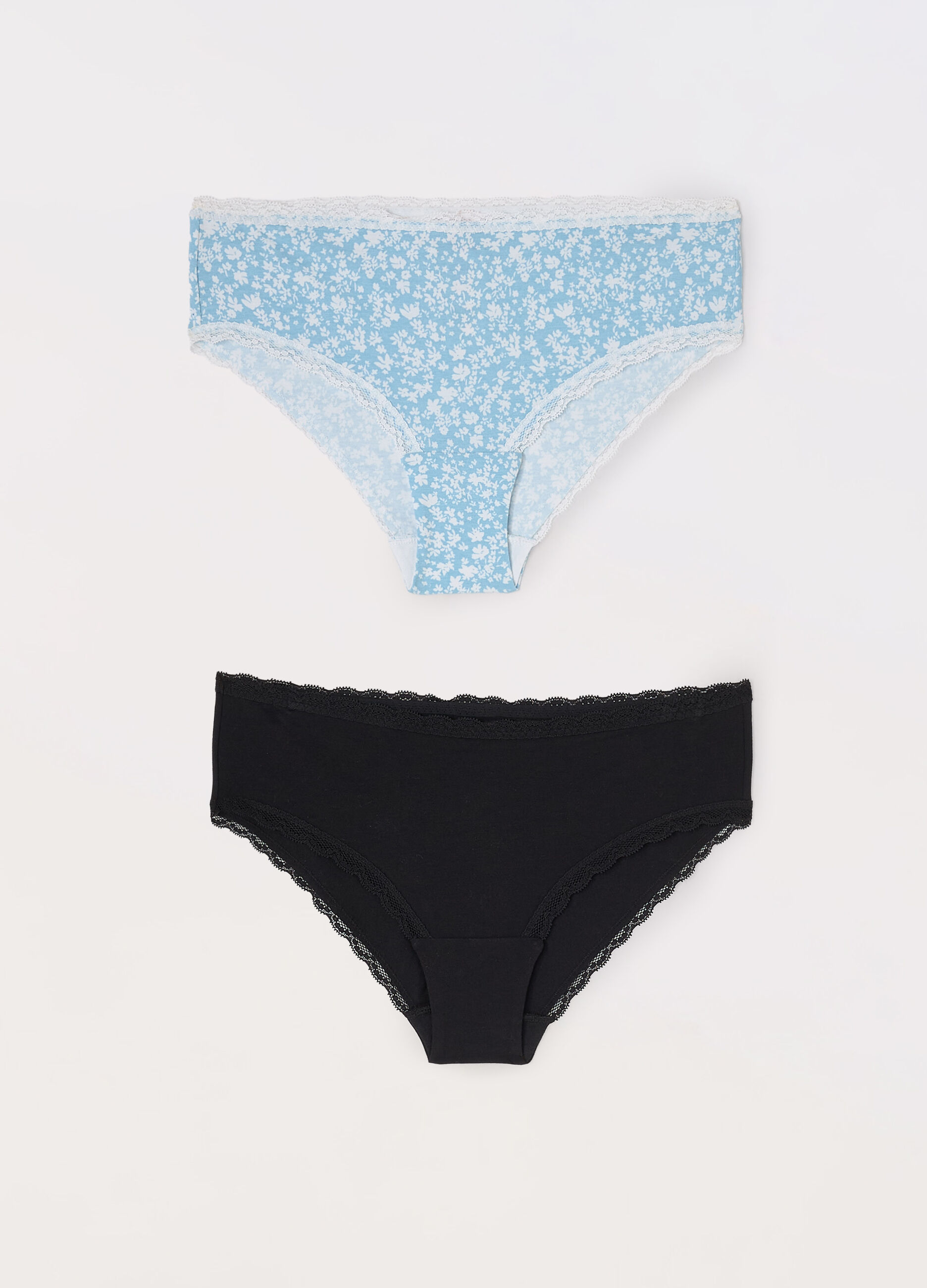 Pack 2 slip a vita alta in jersey di cotone stretch donna