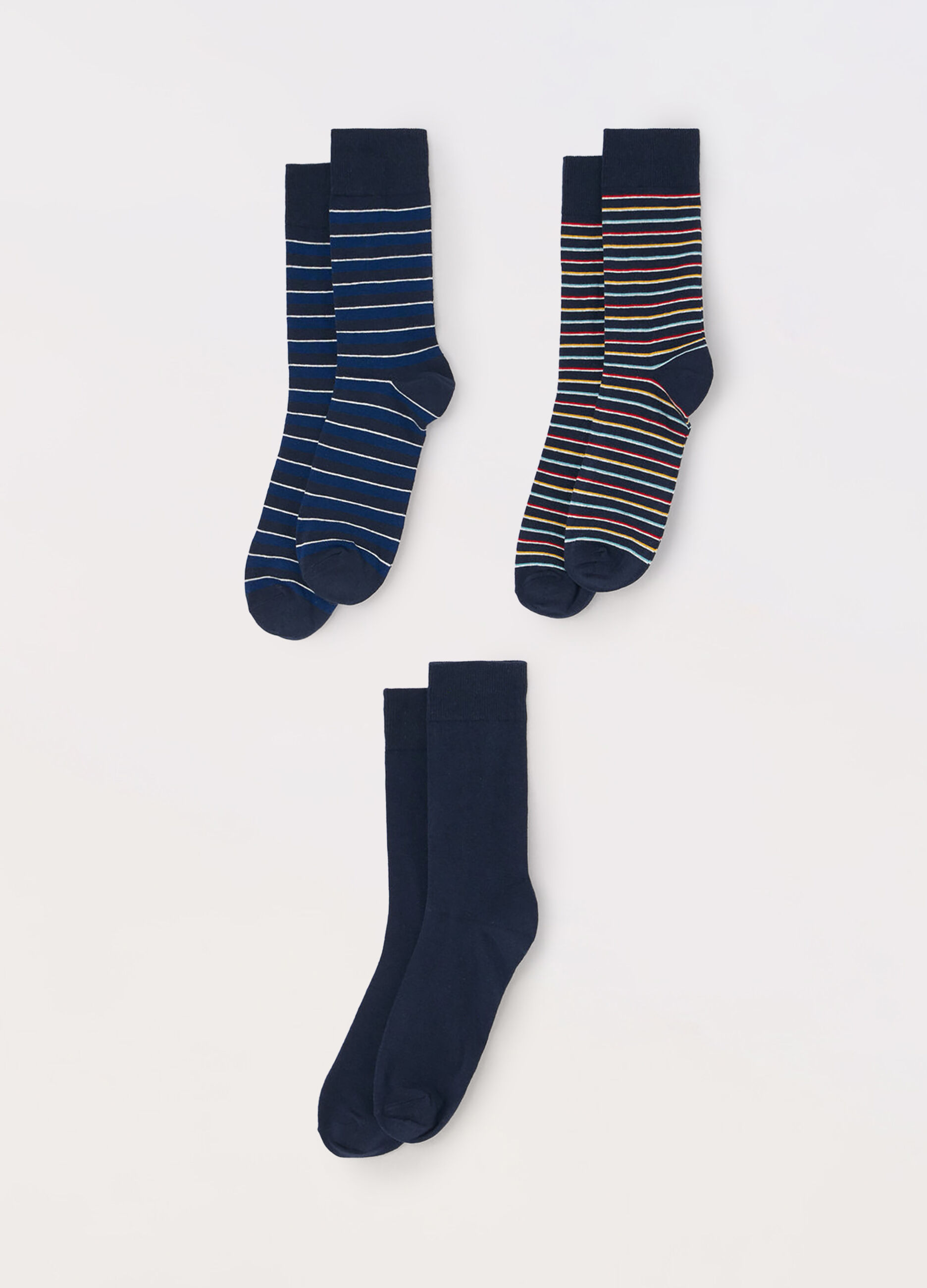 3 pack calze corte in cotone stretch a fantasia uomo