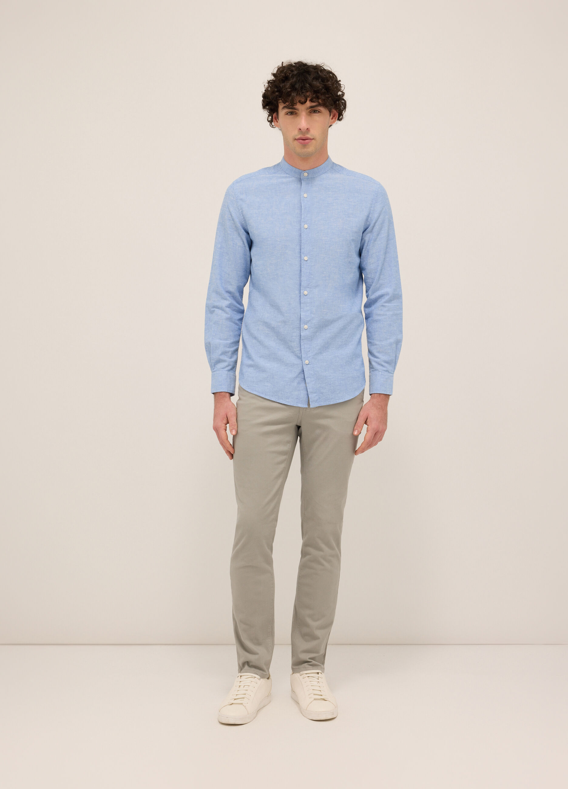 Pantalone 5 tasche in twill di cotone uomo