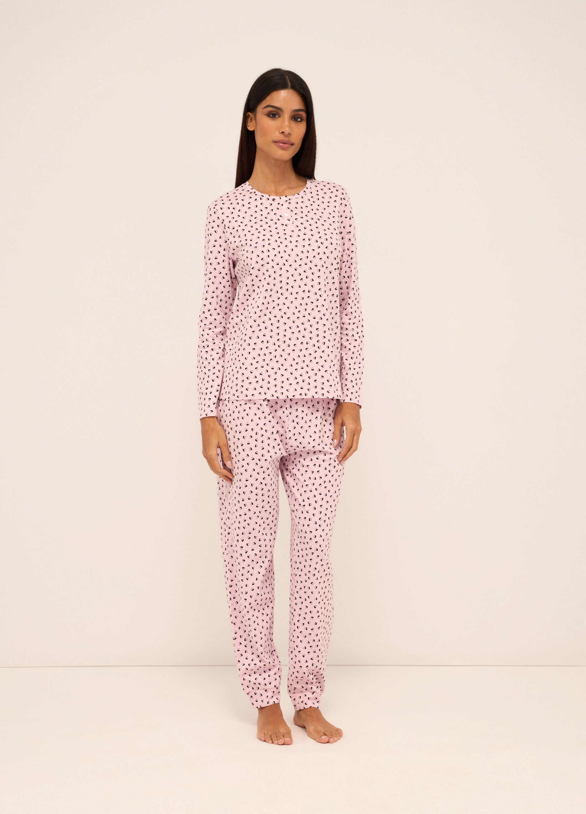 Set pigiama in puro cotone donna