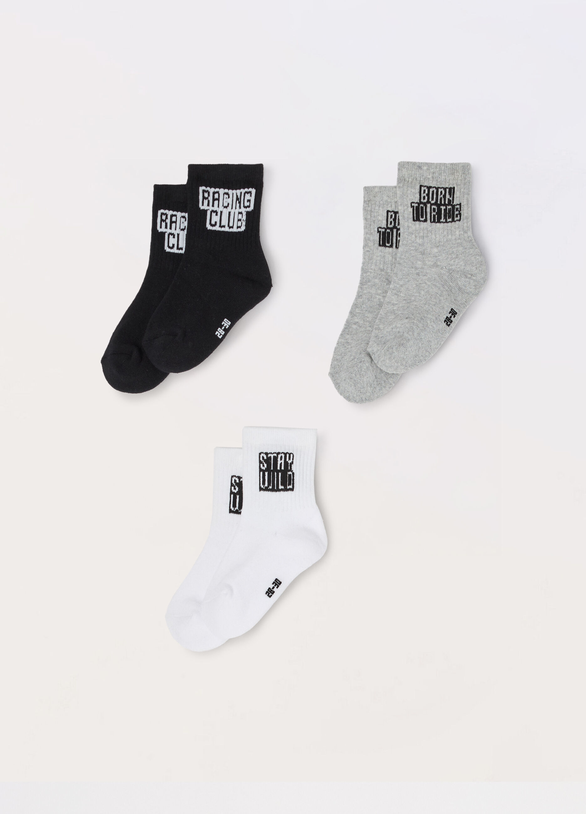 Pack 3 calze in spugna di misto cotone