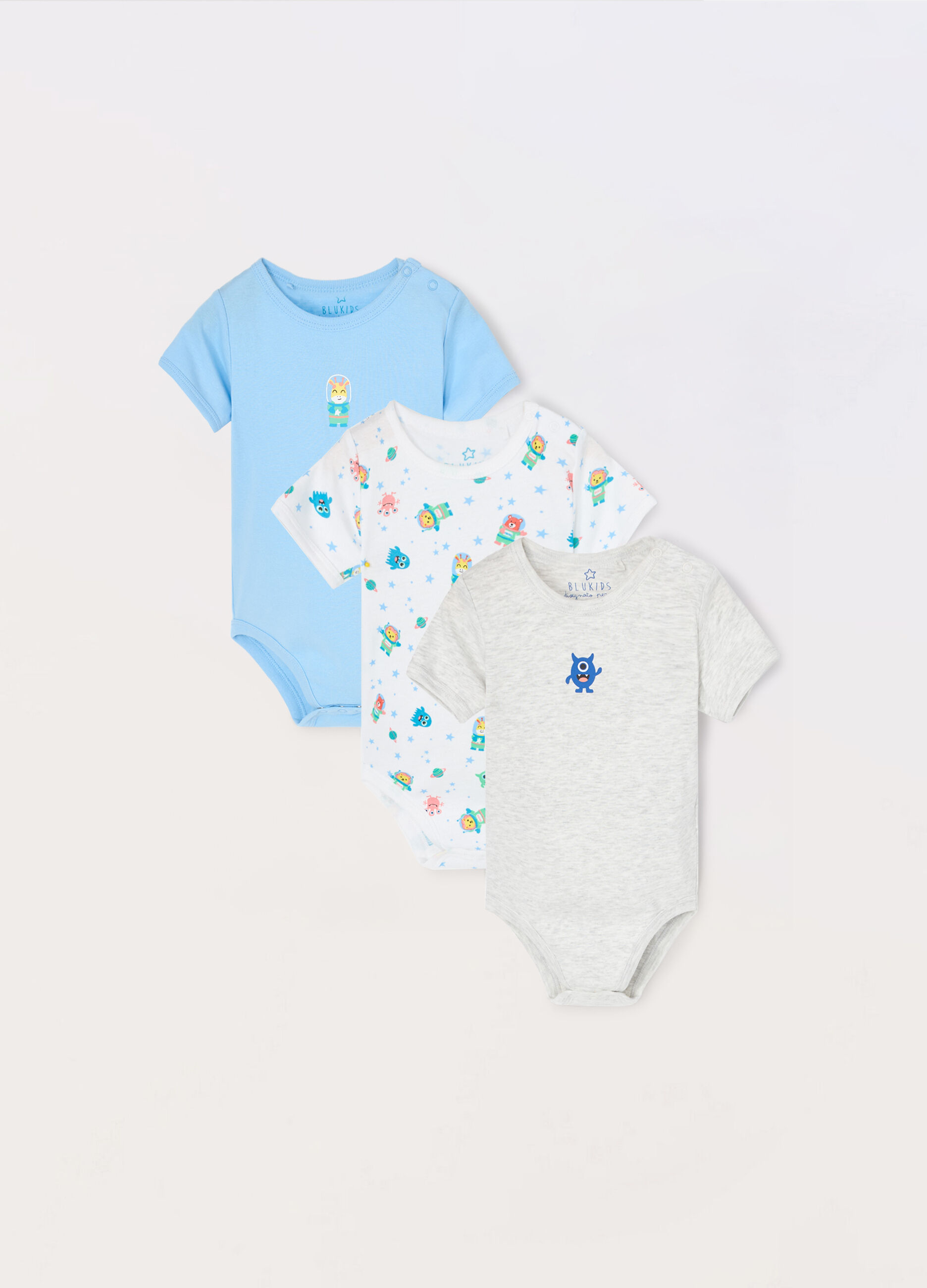 Pack 3 body in puro cotone neonato