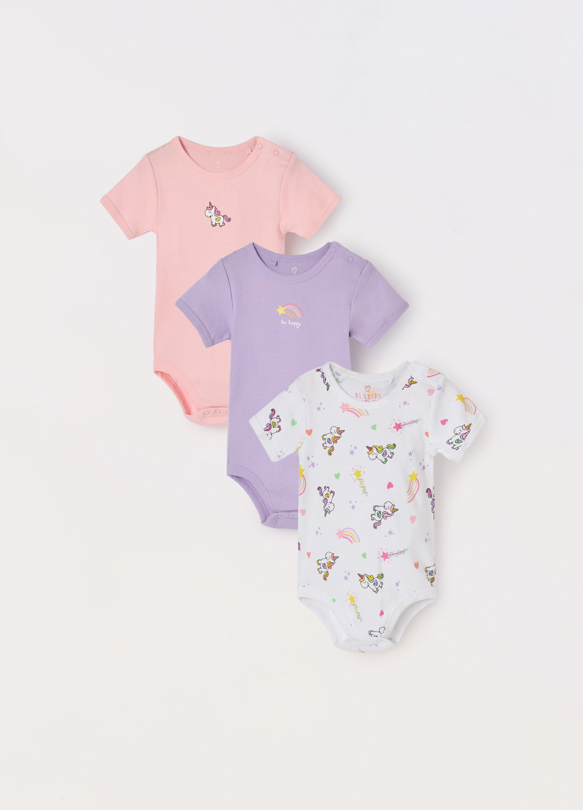Pack 3 body in puro cotone neonata