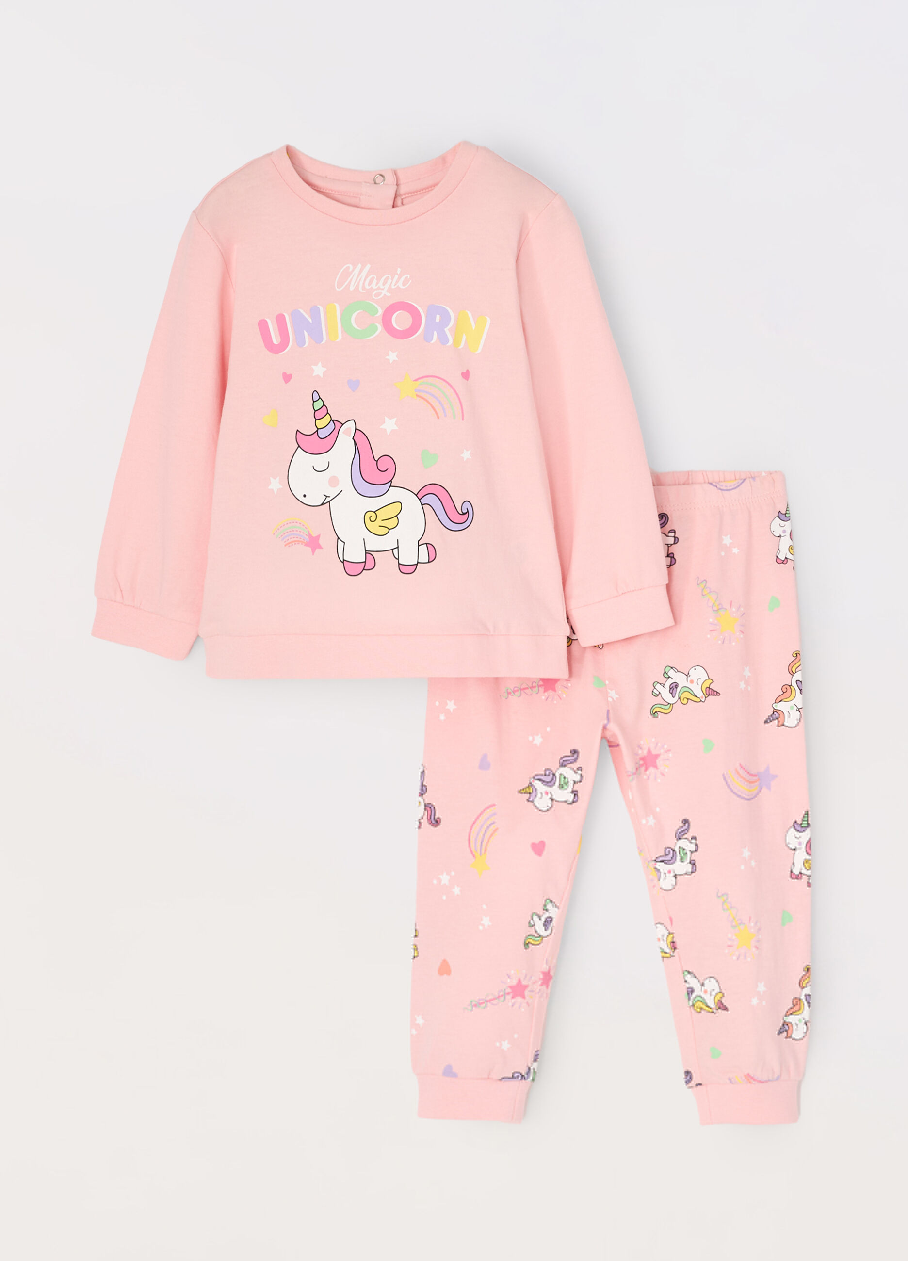 Set pigiama lungo in puro cotone neonata
