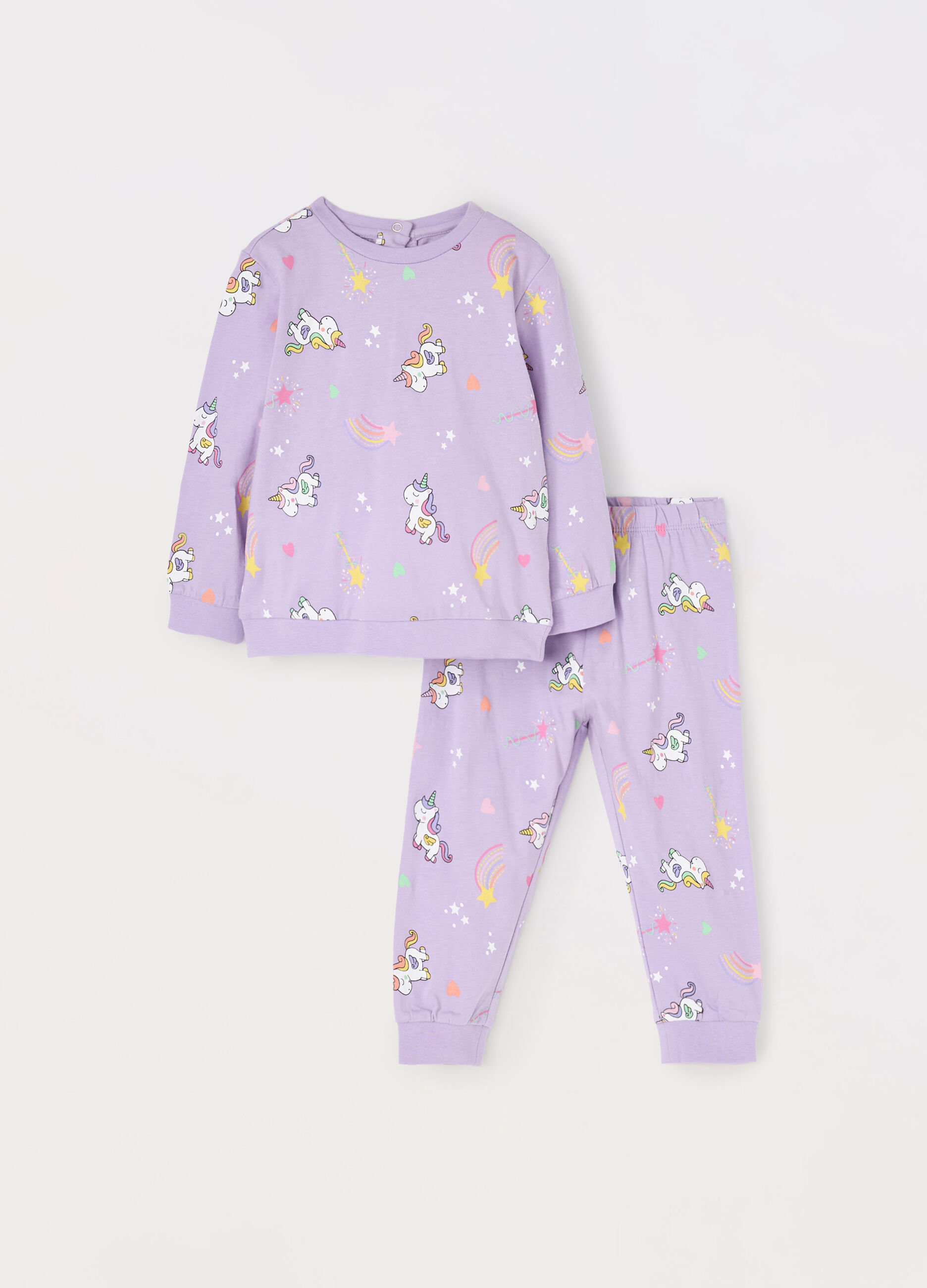 Set pigiama lungo in puro cotone neonata
