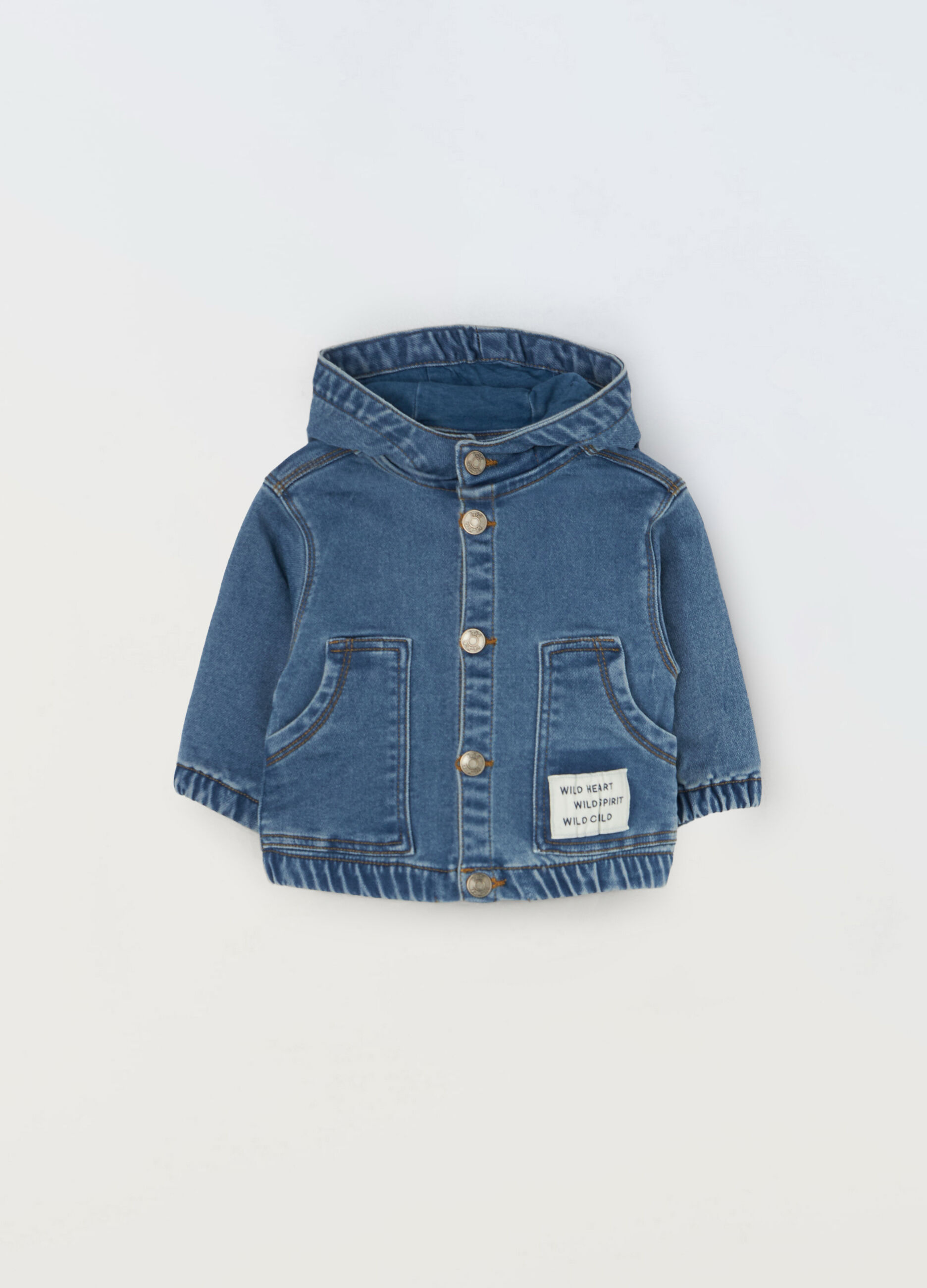 Giacca in french terry denim neonato