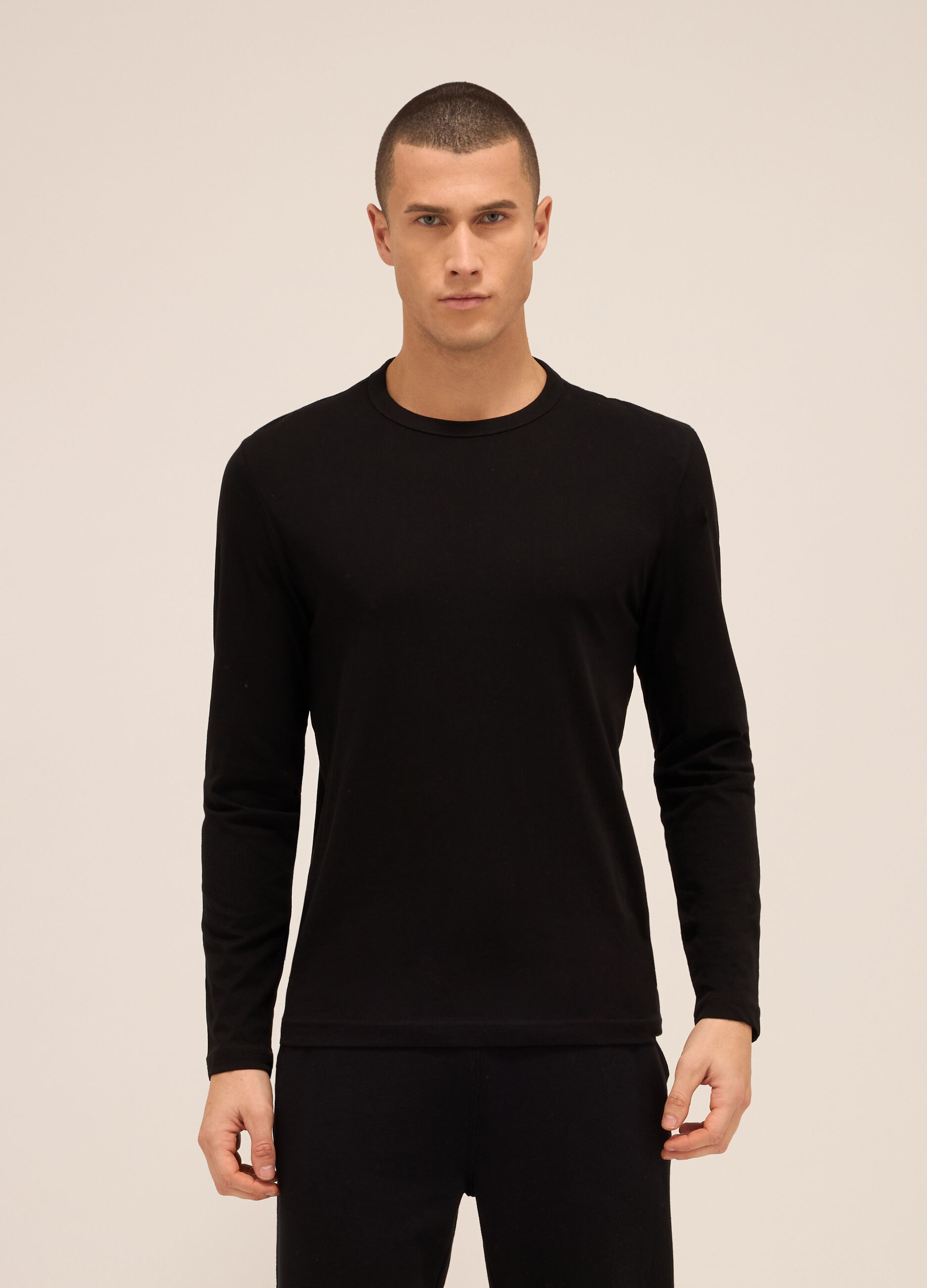 Maglia a maniche lunghe in puro cotone uomo