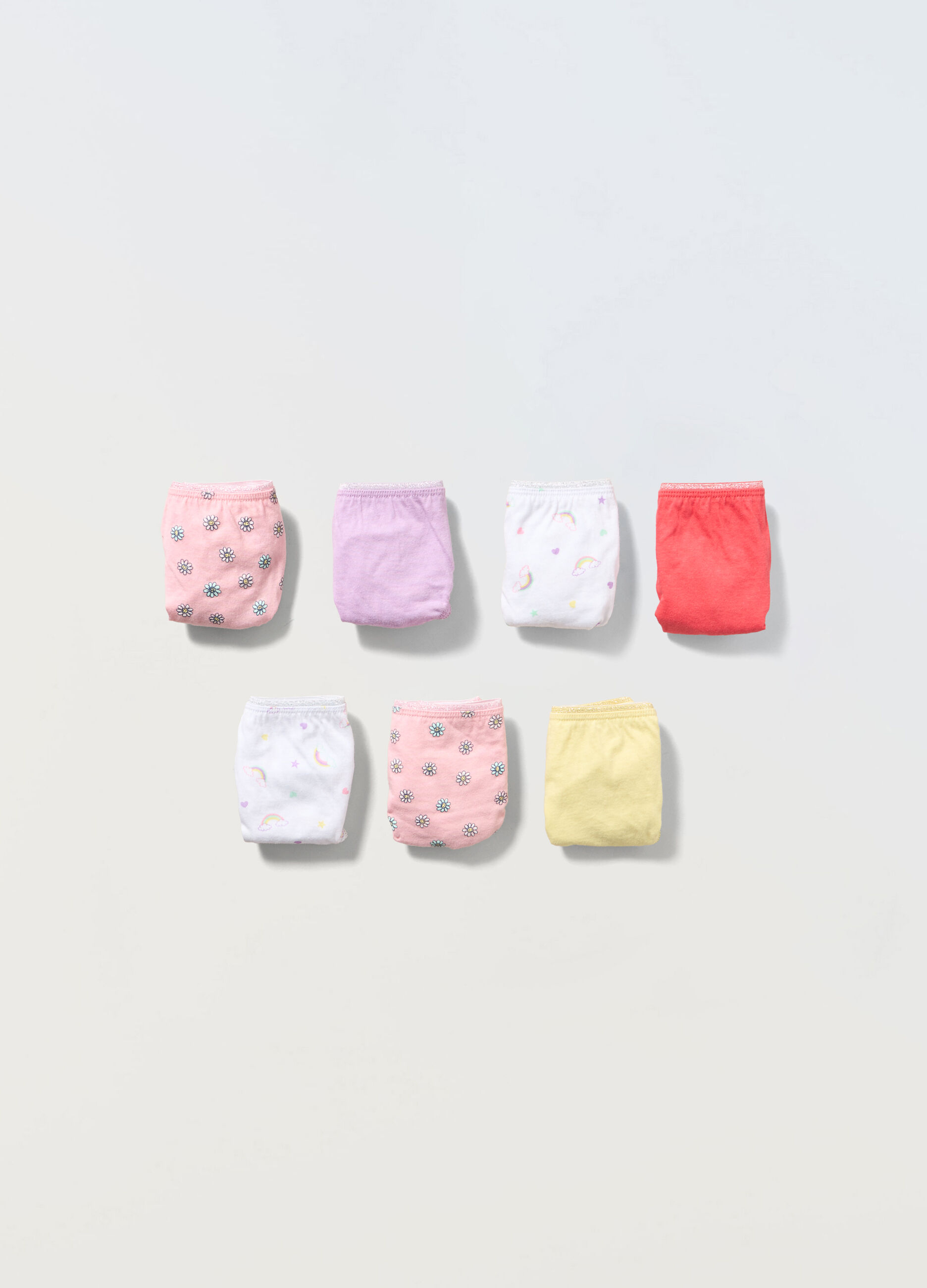 Pack 7 slip in jersey di puro cotone bambina