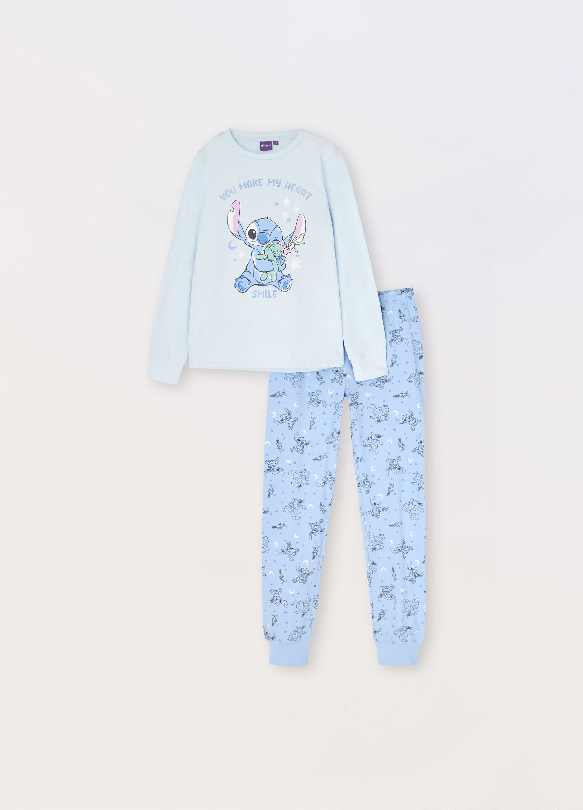 Set pigiama in jersey di puro cotone bambina