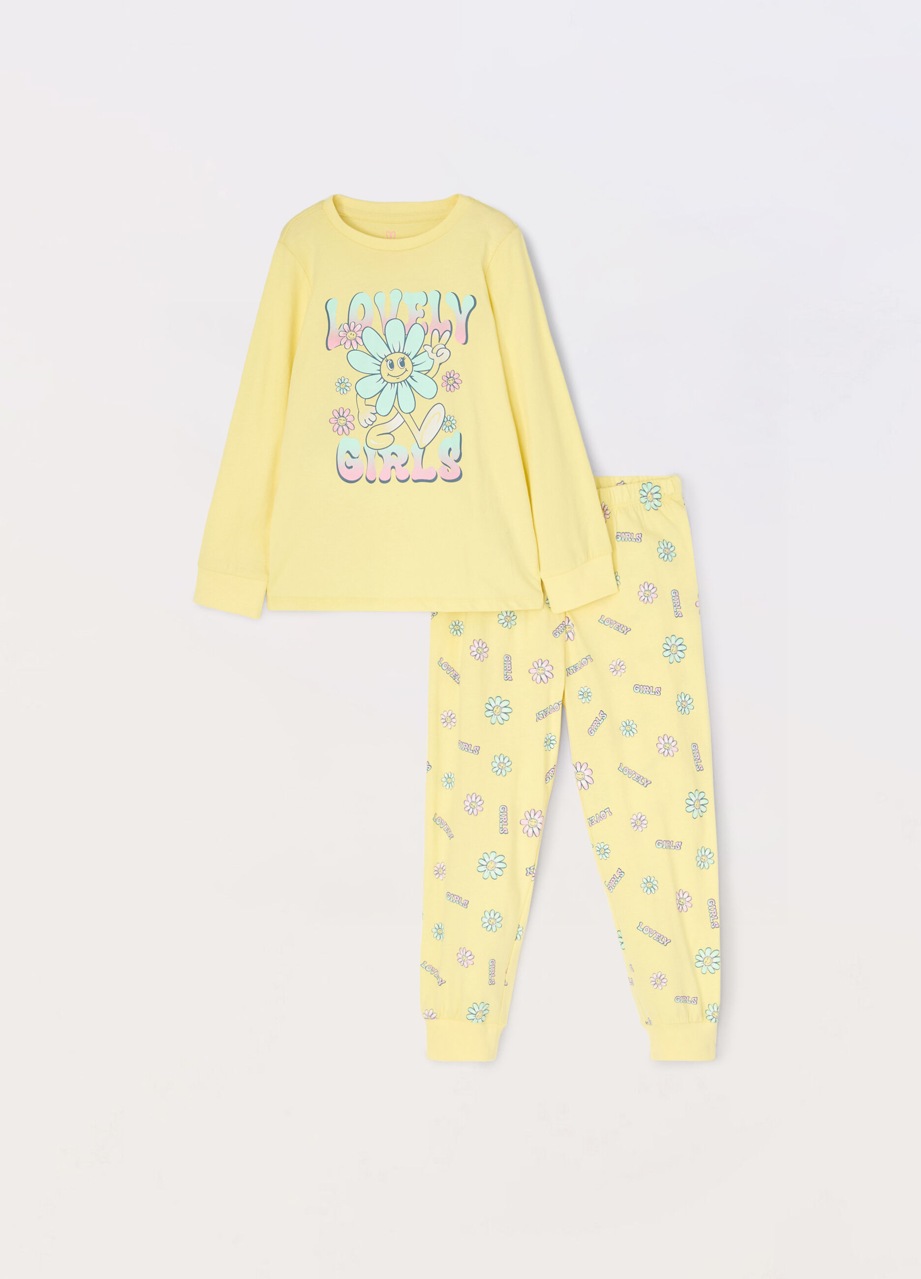 Set pigiama in jersey di puro cotone bambina