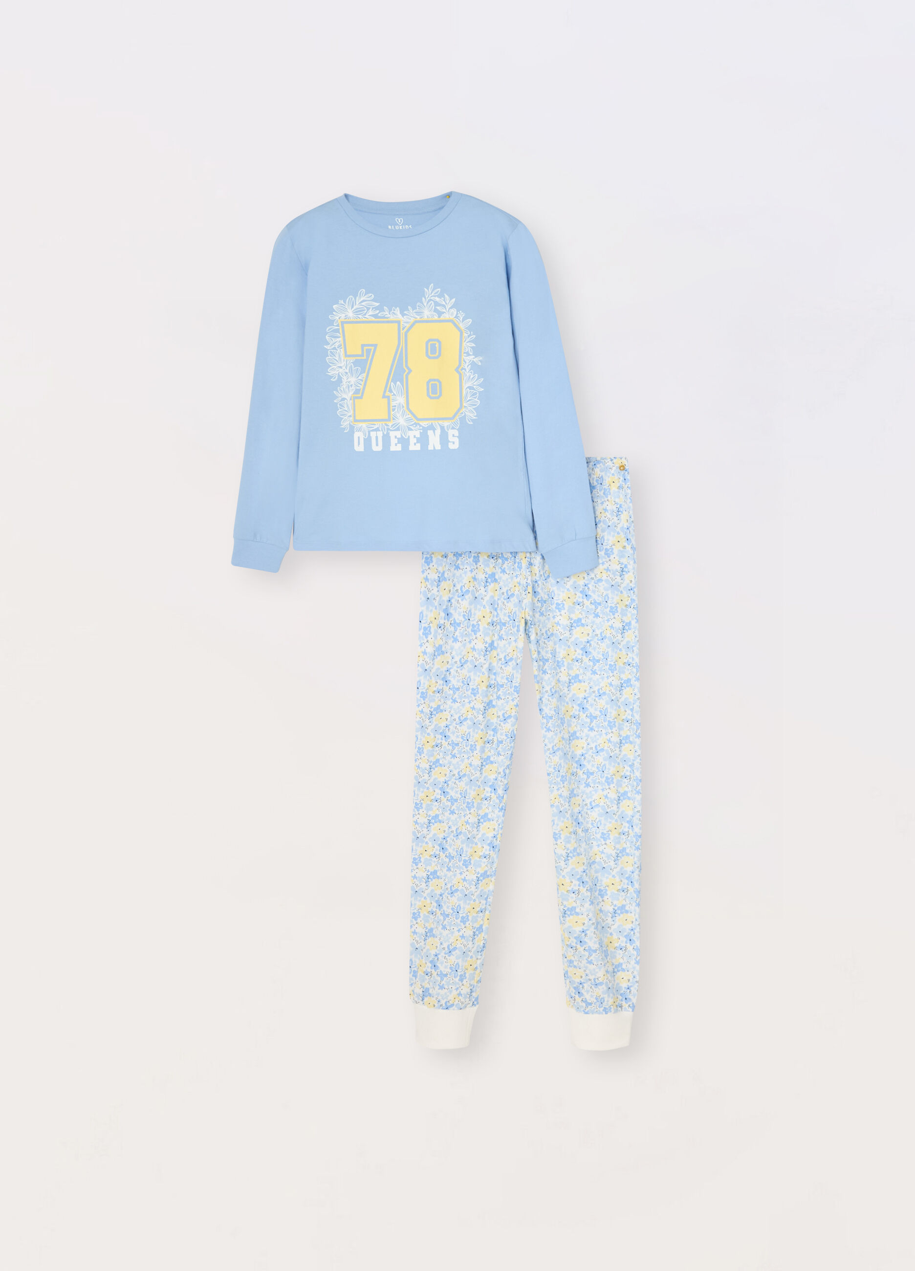 Set pigiama in jersey di puro cotone bambina