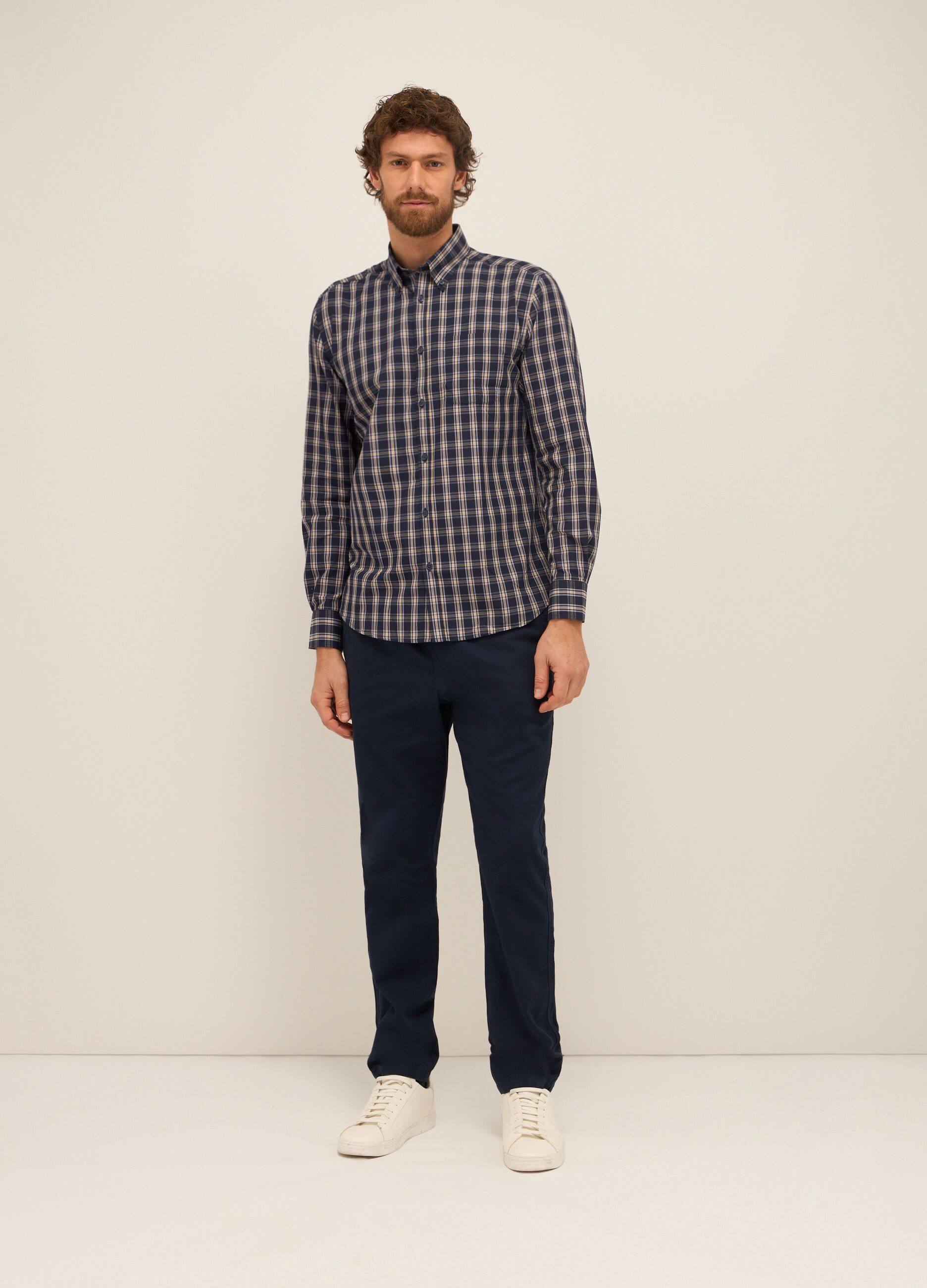 Pantaloni chino in twill di puro cotone uomo