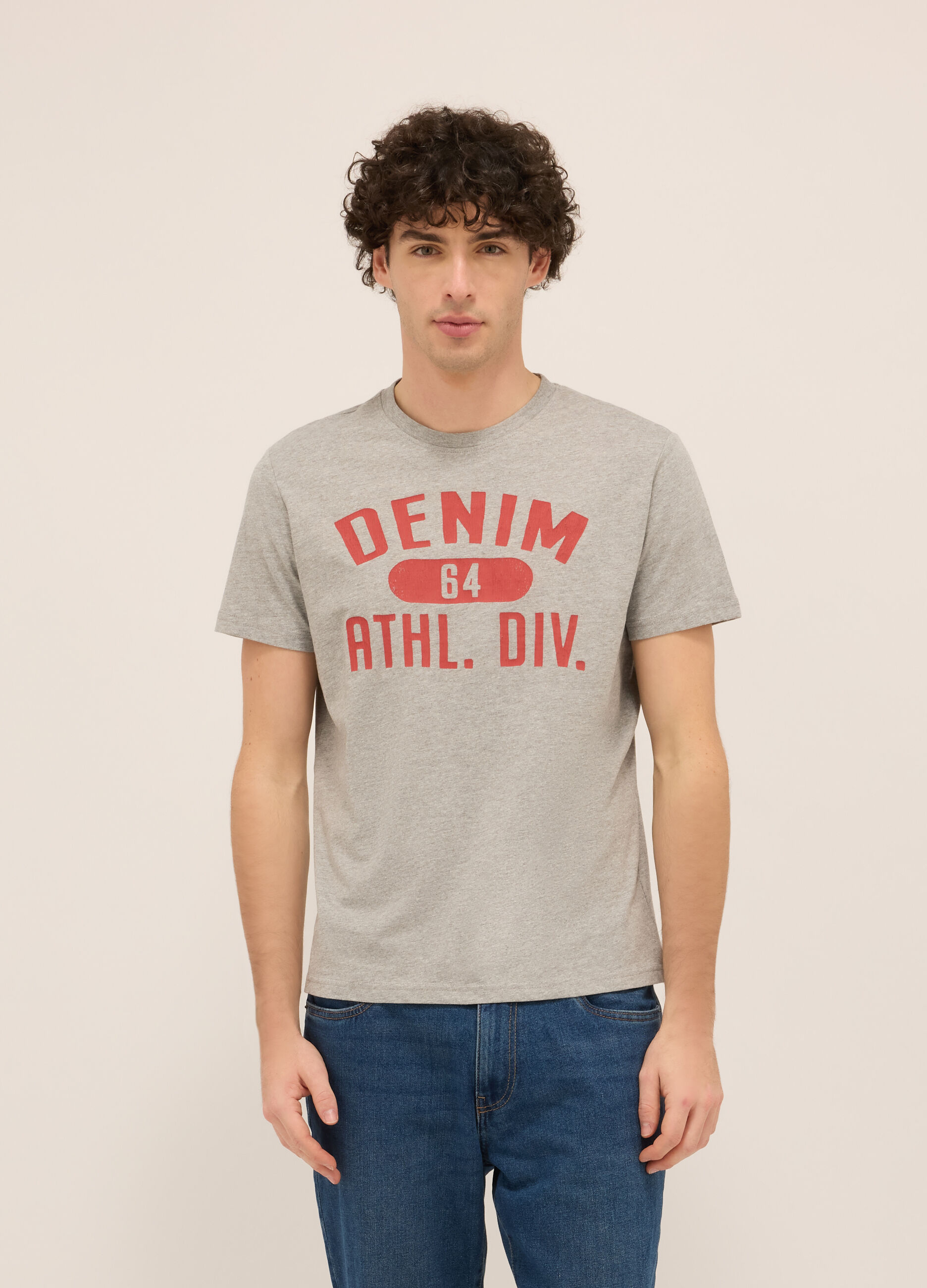 T-shirt girocollo in jersey di cotone con stampa