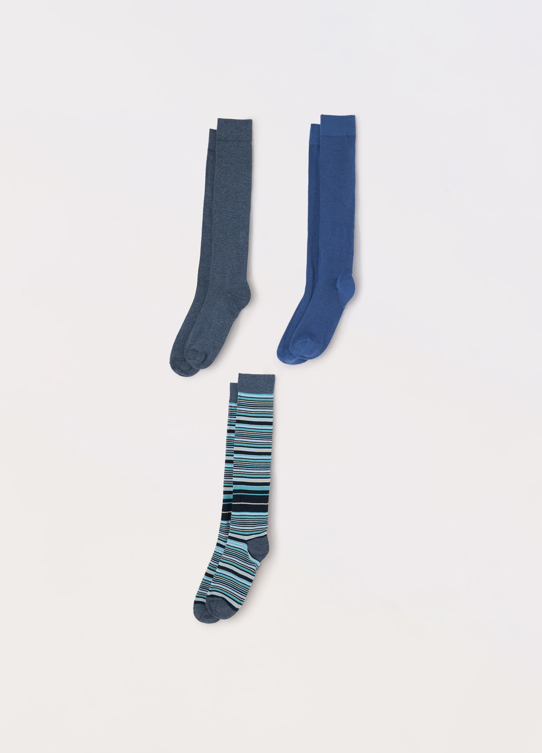 3 pack calze lunghe in cotone stretch uomo