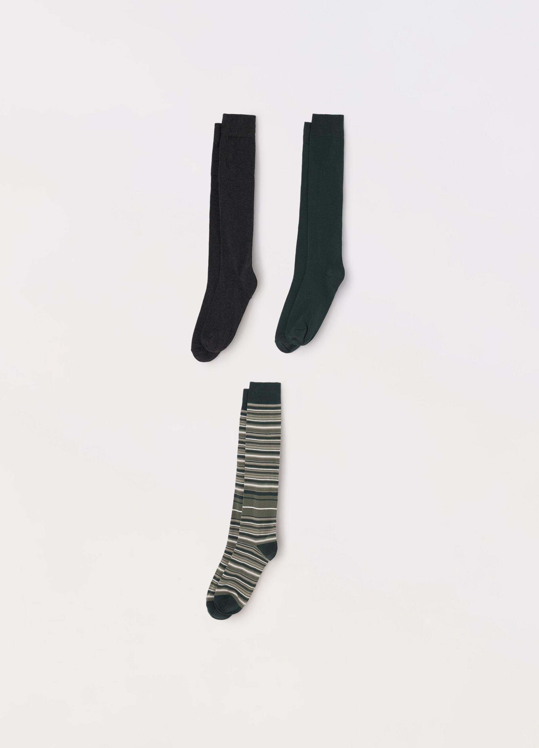 3 pack calze lunghe in cotone stretch uomo