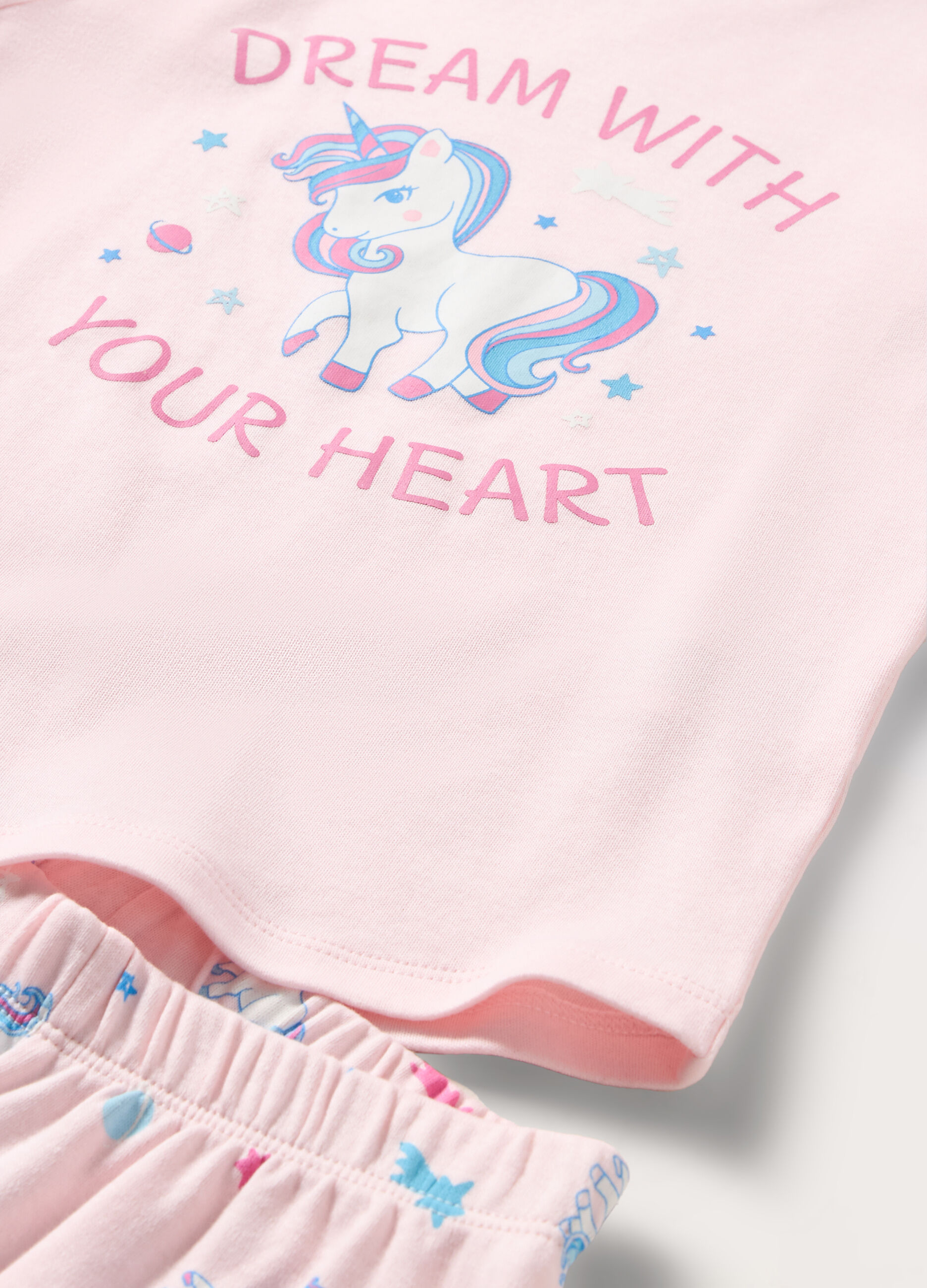 Set pigiama lungo in puro cotone bambina