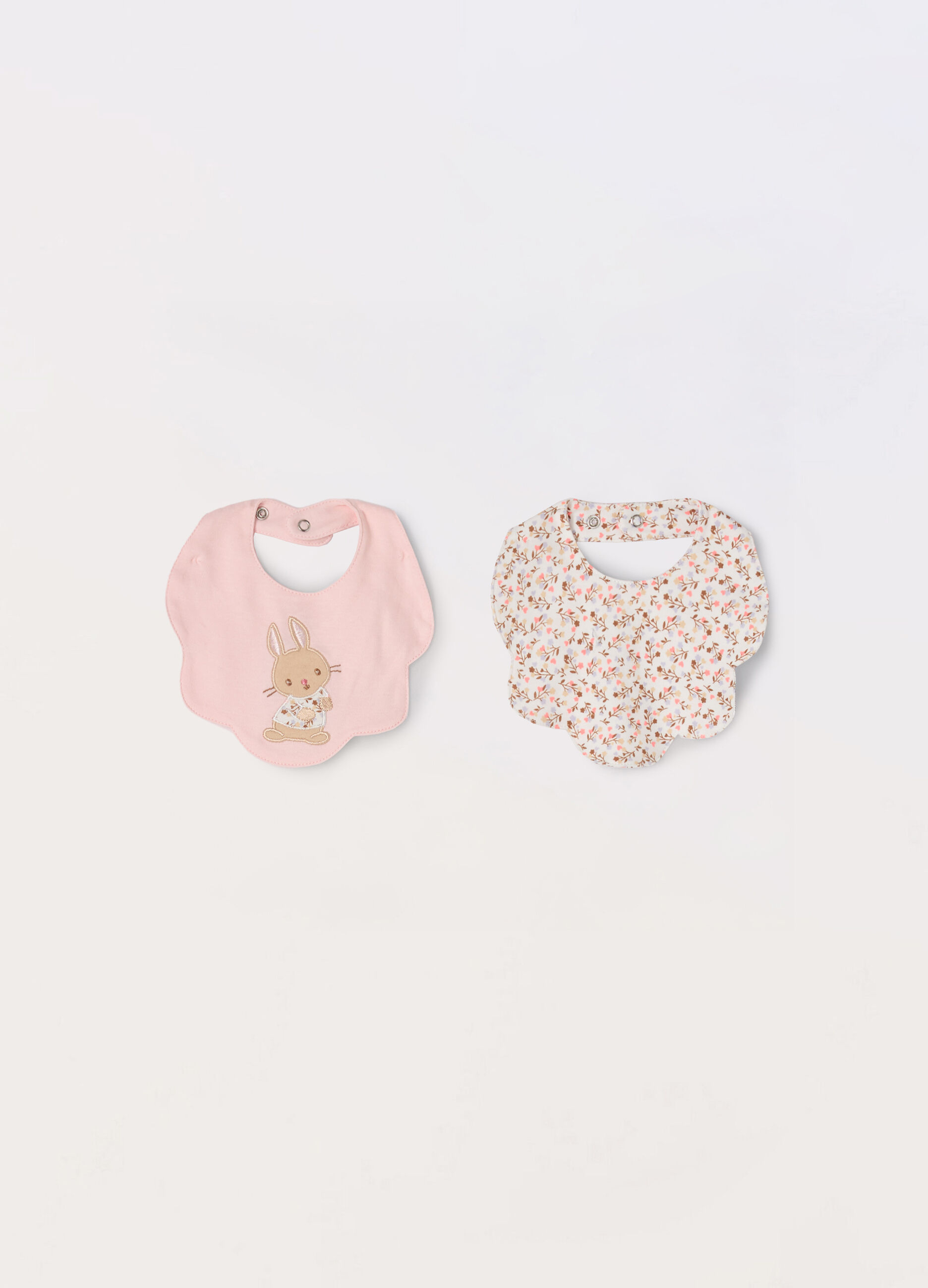 Pack 2 bavaglini in puro cotone neonata