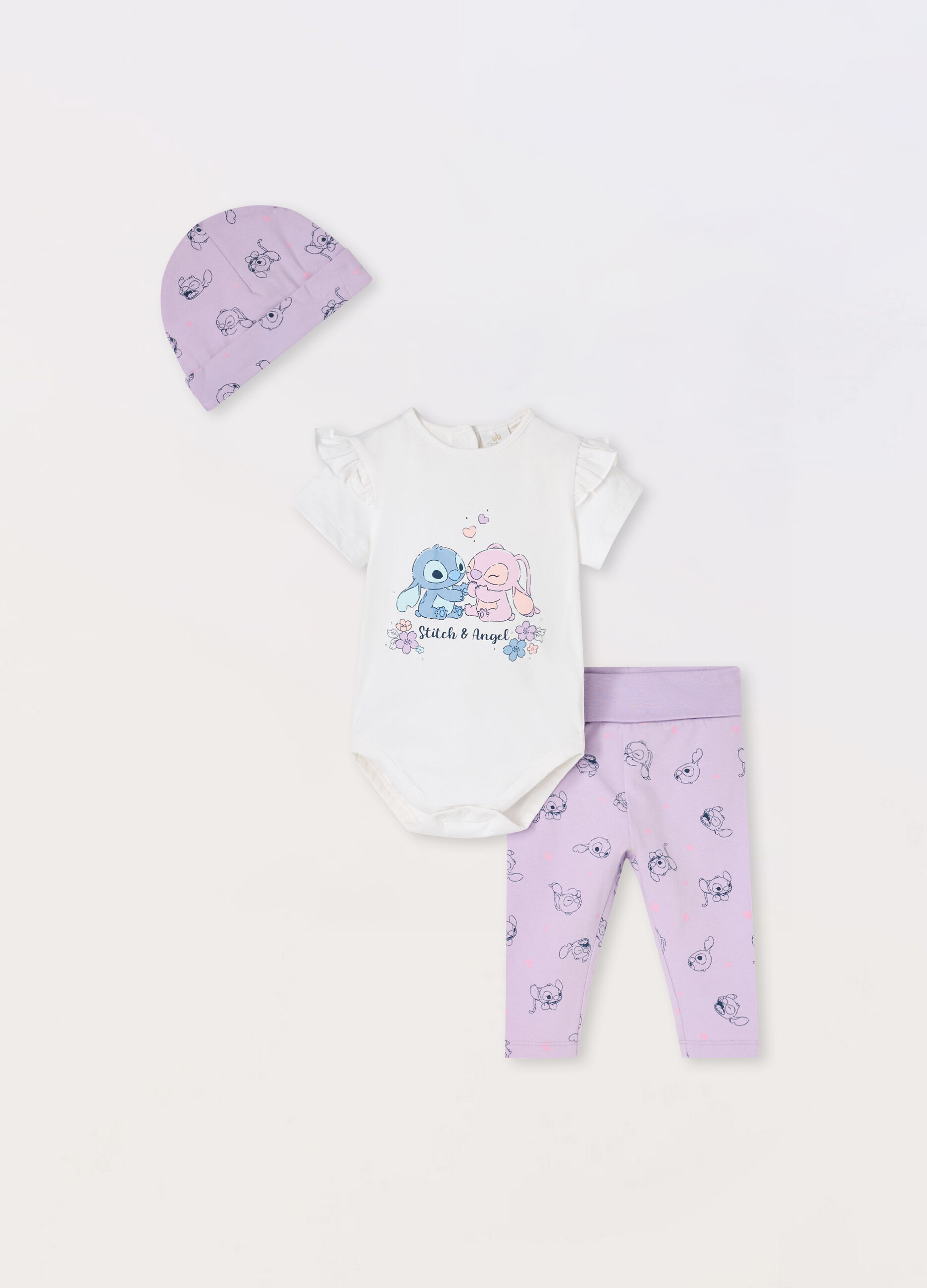 Set in jersey di cotone stretch neonata