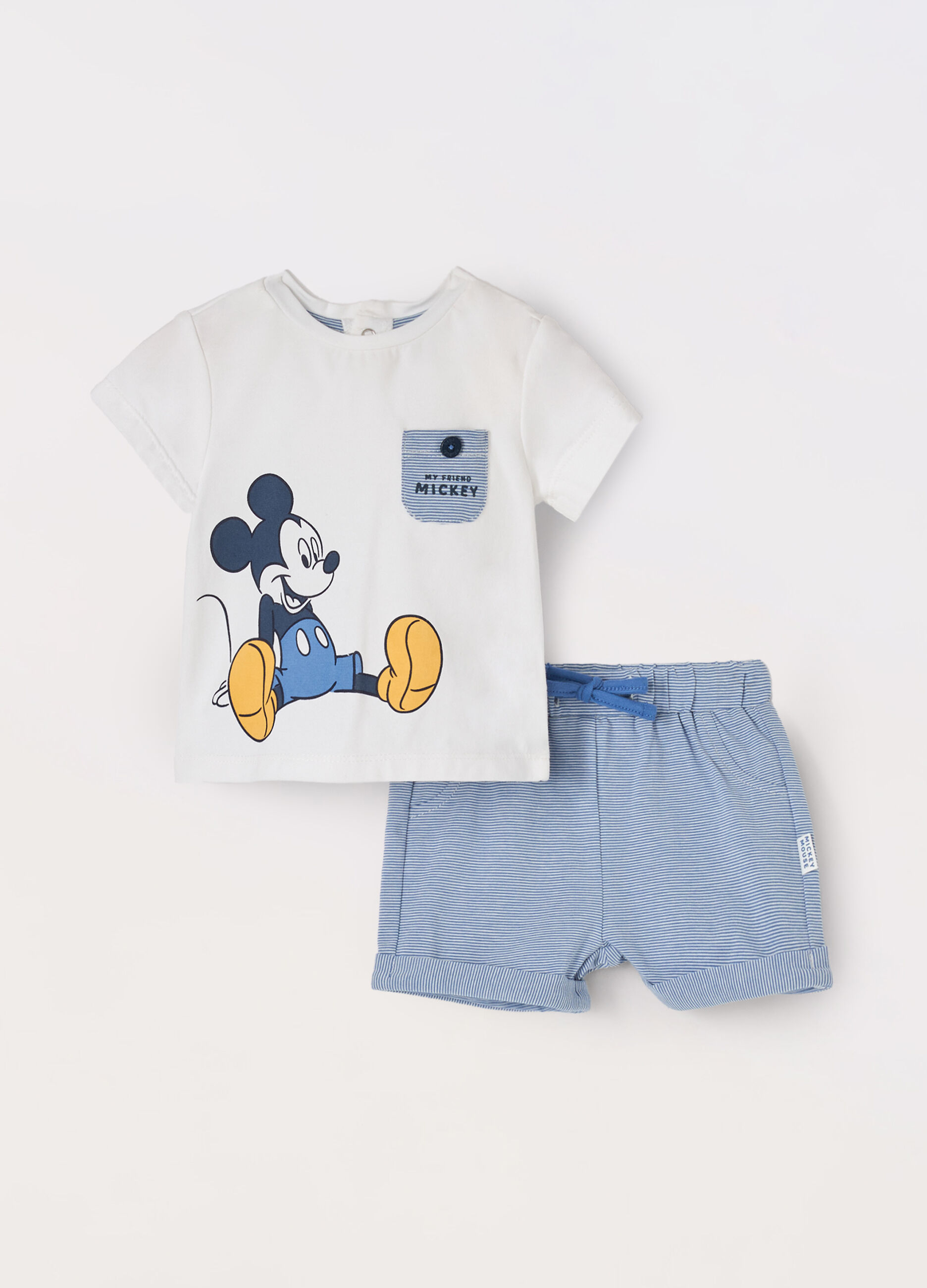 Set t-shirt + shorts in cotone stretch neonato