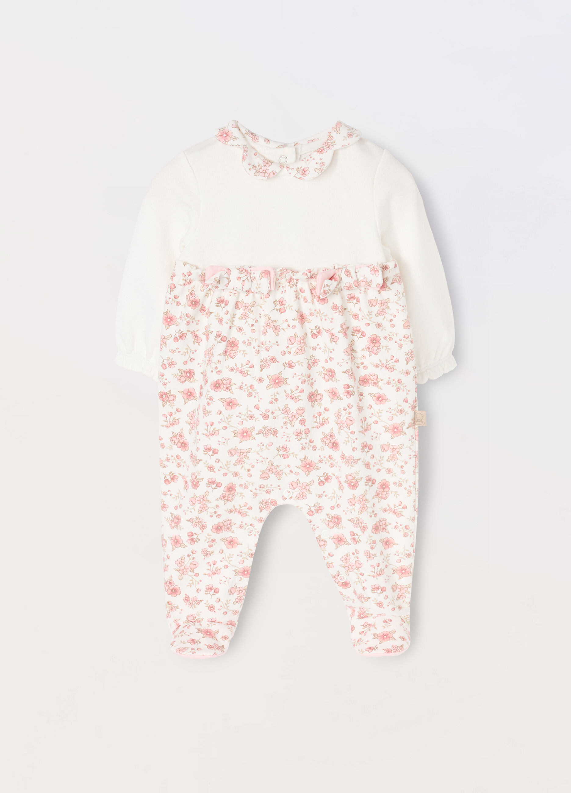 Tutina in french terry di cotone stretch neonata