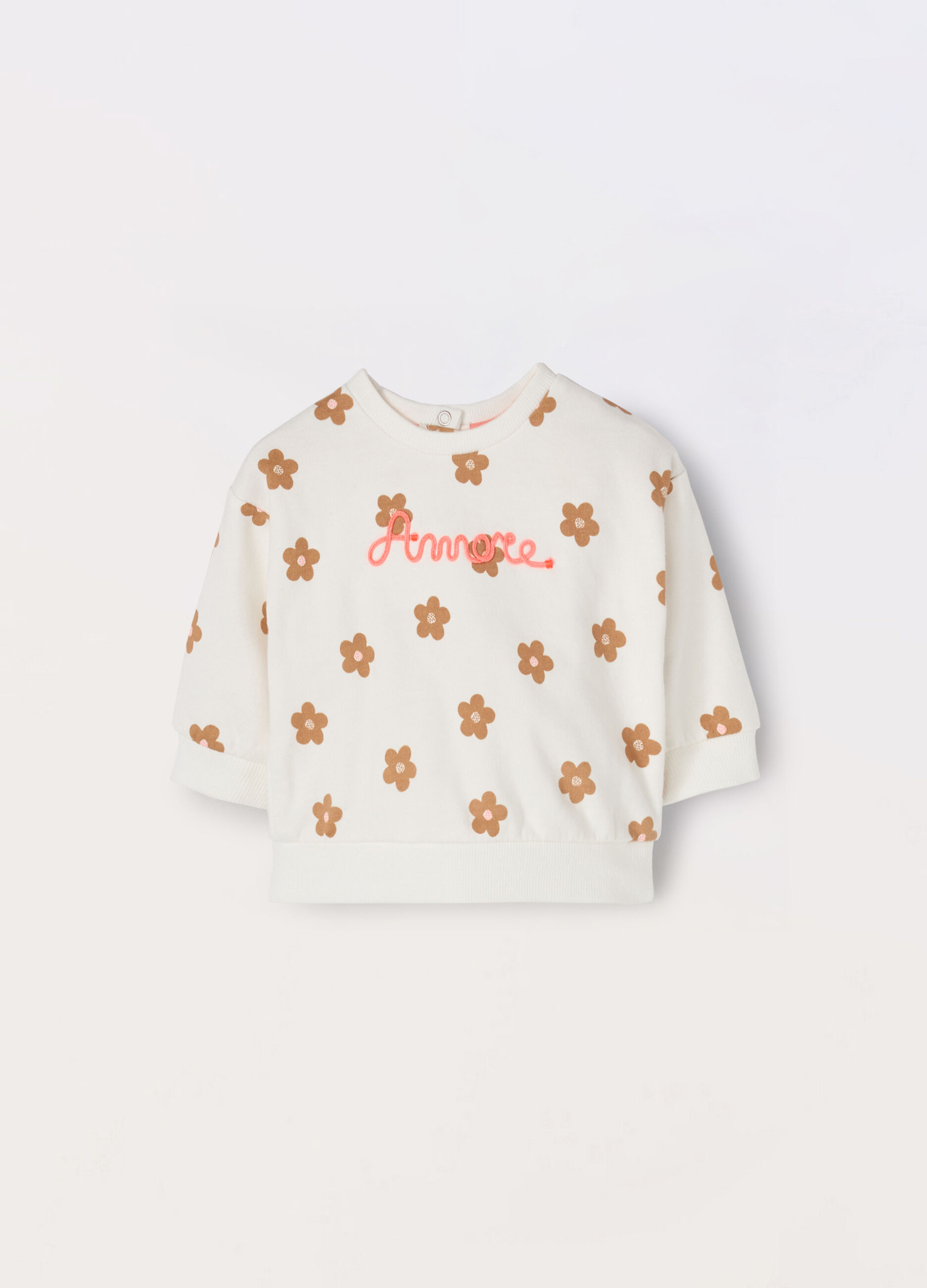 Felpa in french terry di misto cotone neonata