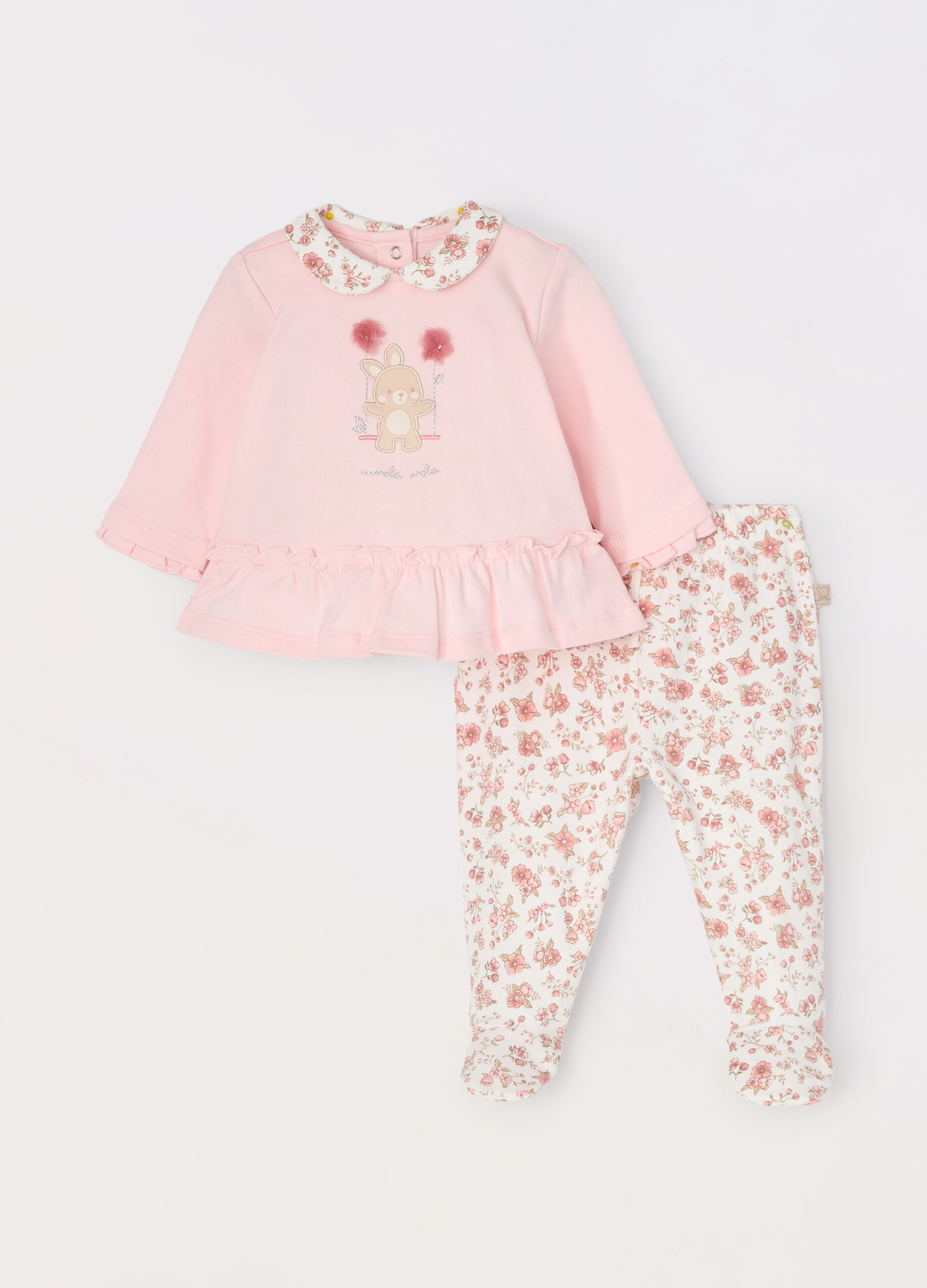 Set in interlock di puro cotone neonata