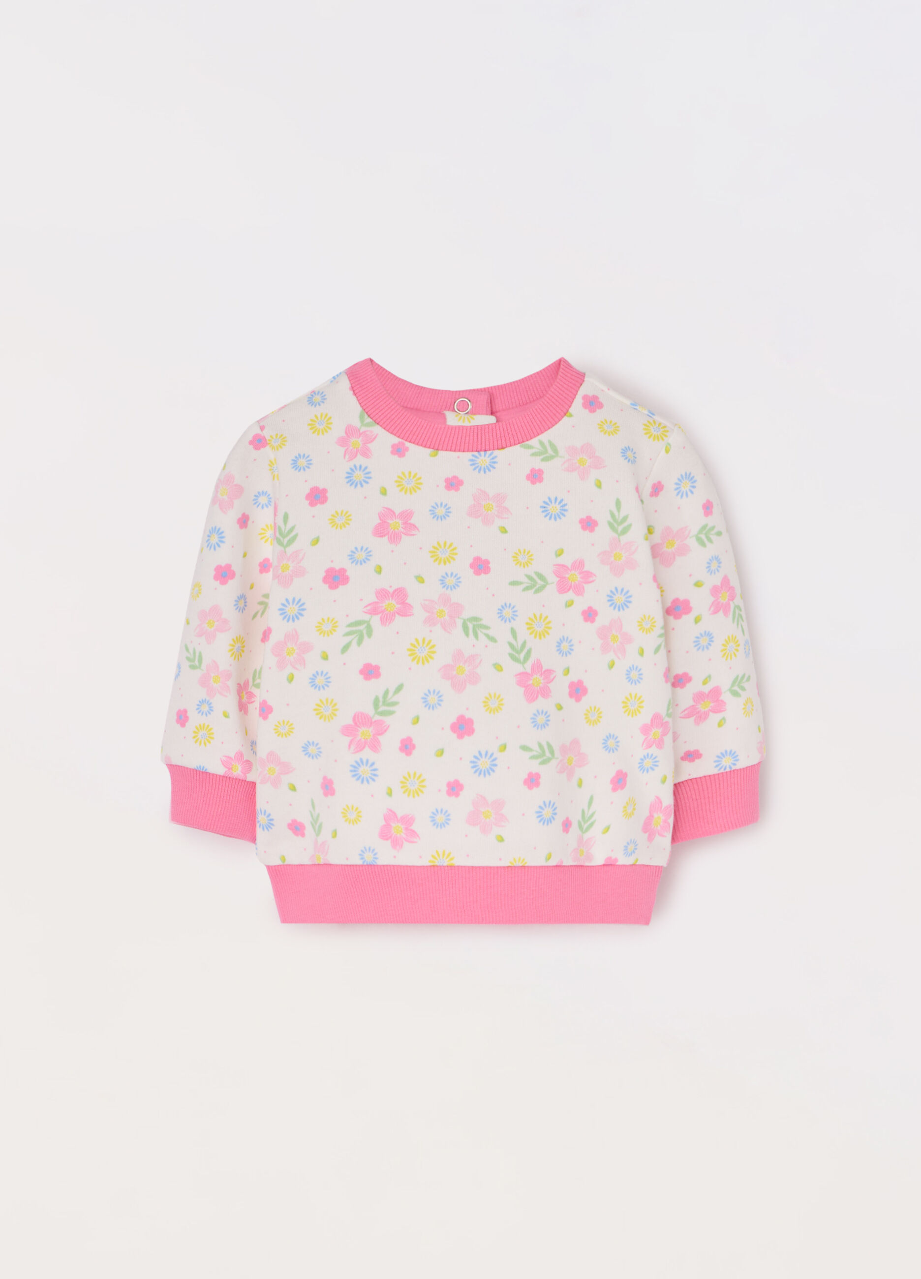 Felpa in french terry di puro cotone neonata